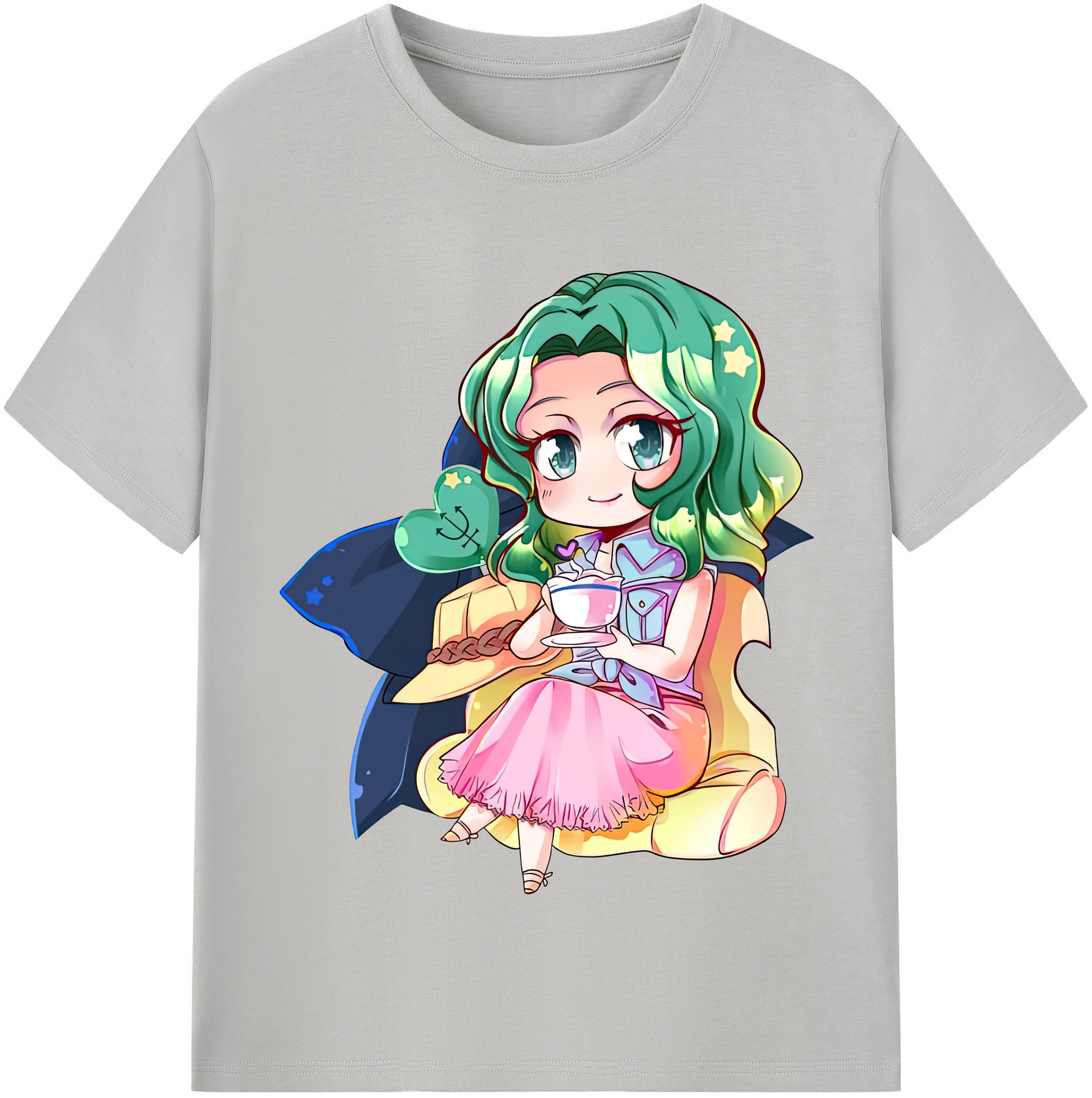 （画像用） 美少女戦士セーラームーン 海王 みちる（かいおう みちる） Sailor Moon Kaiou Michiru 綿100％半袖Tシャツ（フロントプリント）