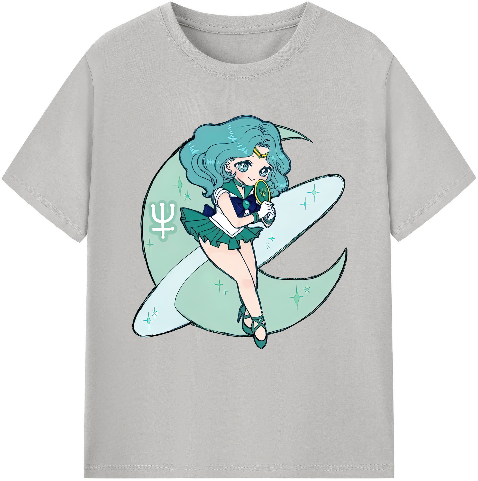 （画像用） 美少女戦士セーラームーン 海王 みちる（かいおう みちる） Sailor Moon Kaiou Michiru 綿100％半袖Tシャツ（フロントプリント）