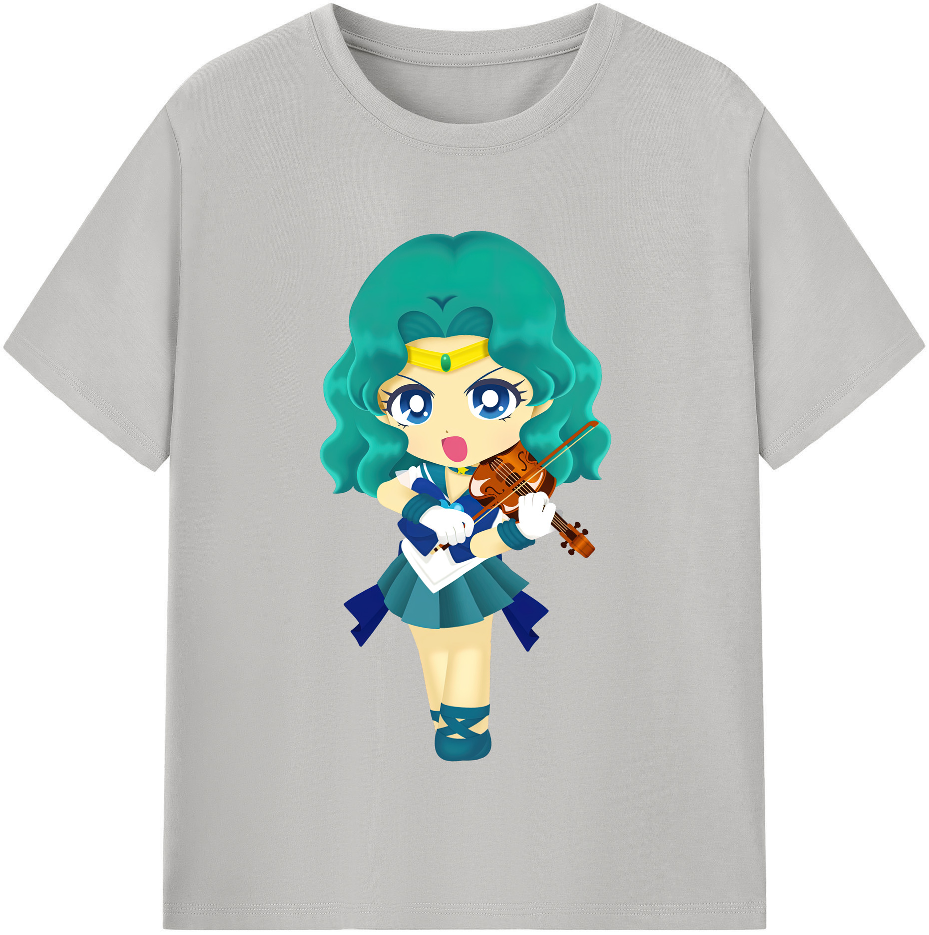 （画像用） 美少女戦士セーラームーン 海王 みちる（かいおう みちる） Sailor Moon Kaiou Michiru 綿100％半袖Tシャツ（フロントプリント）