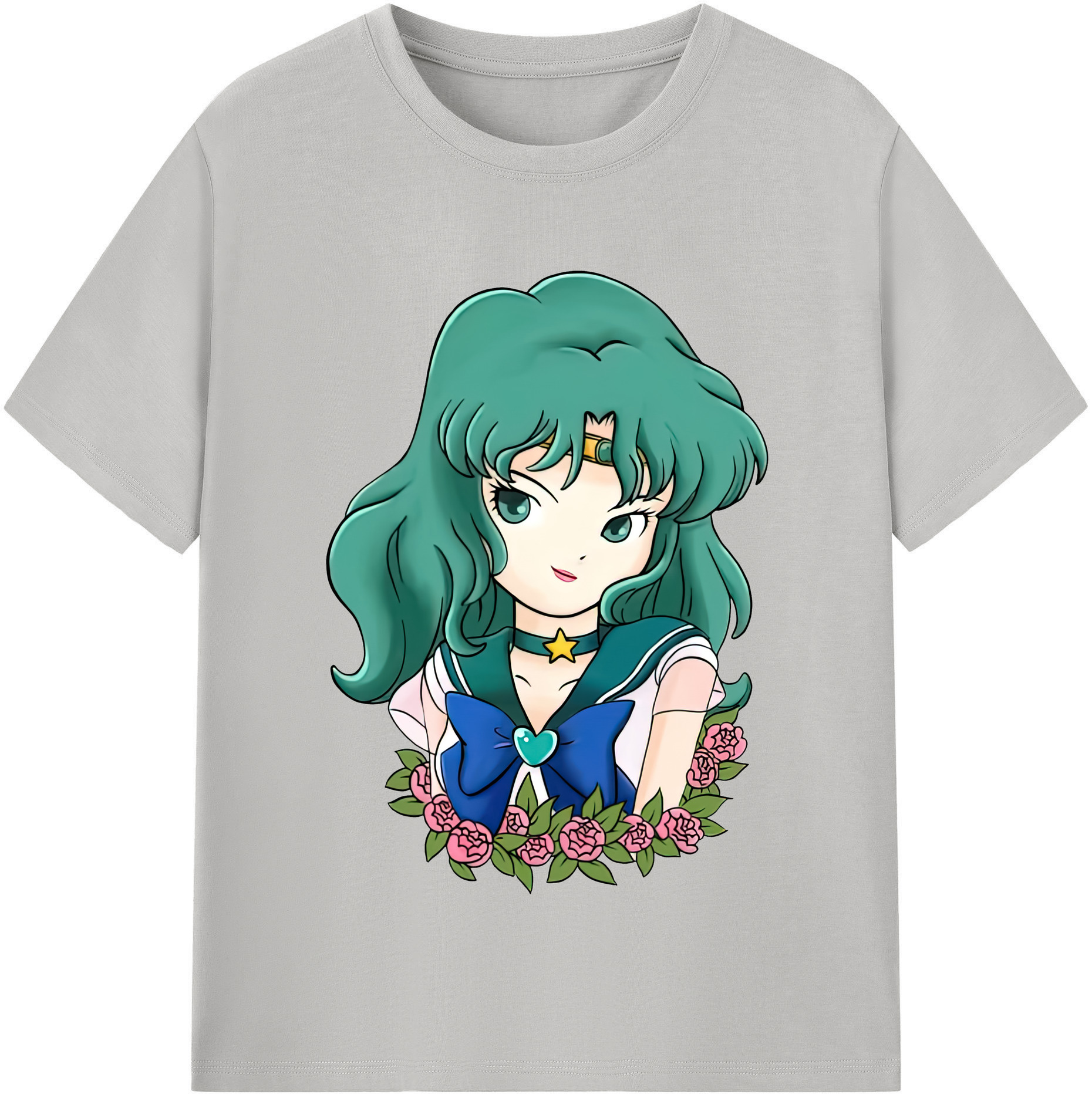 （画像用） 美少女戦士セーラームーン 海王 みちる（かいおう みちる） Sailor Moon Kaiou Michiru 綿100％半袖Tシャツ（フロントプリント）