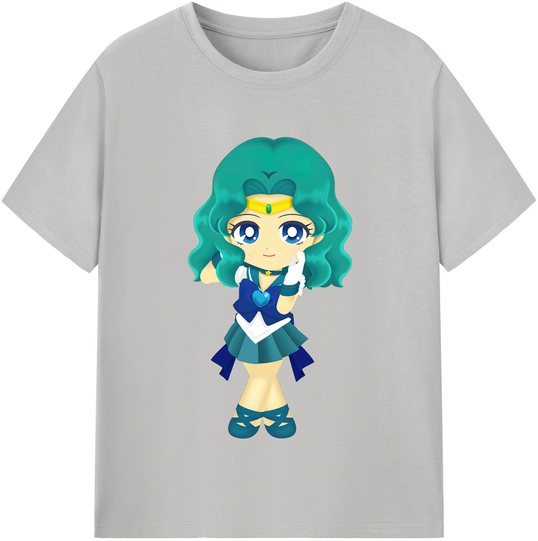 （画像用） 美少女戦士セーラームーン 海王 みちる（かいおう みちる） Sailor Moon Kaiou Michiru 綿100％半袖Tシャツ（フロントプリント）