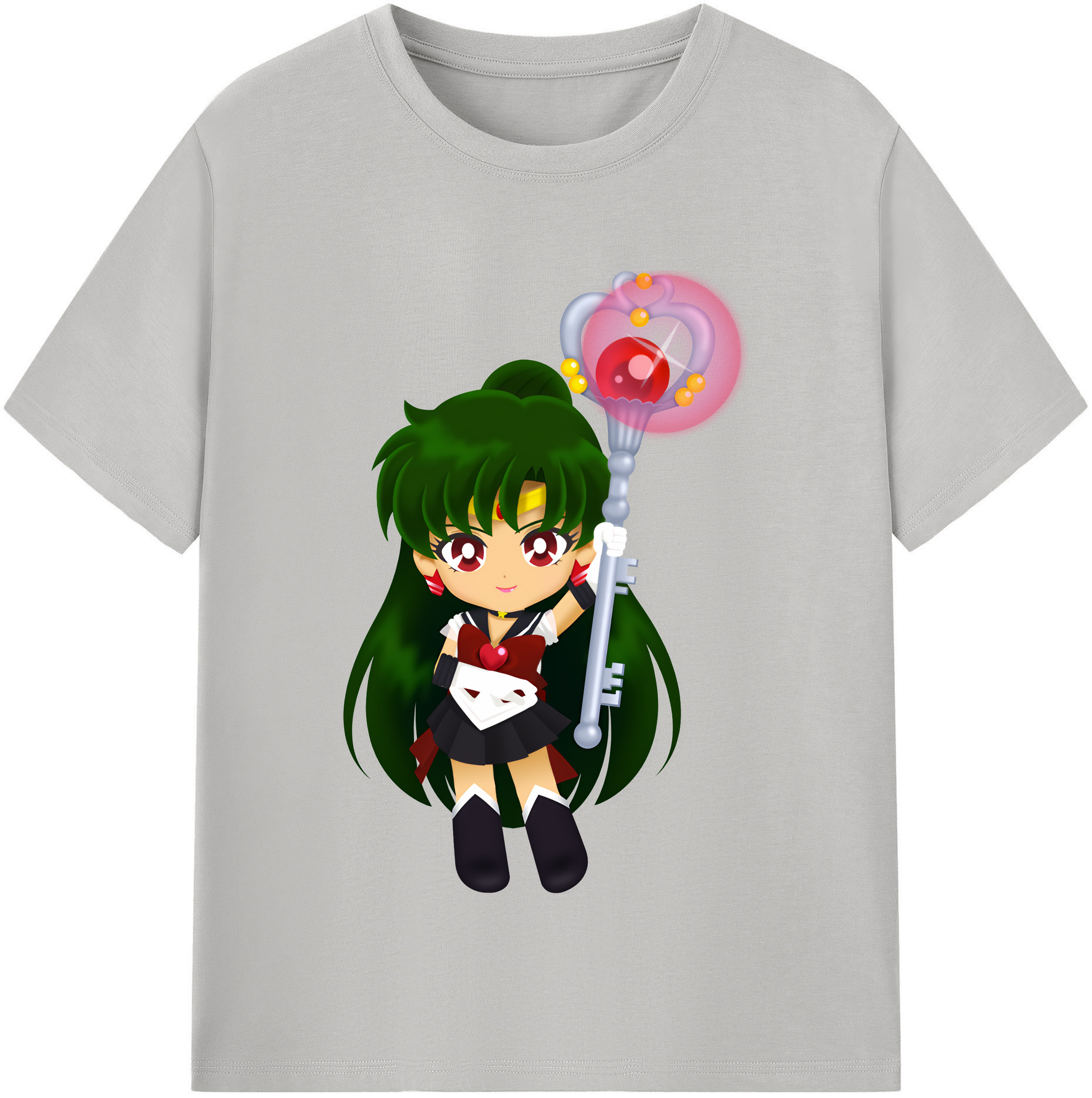 （画像用） 美少女戦士セーラームーン 冥王せつな Sailor Moon Meiou Setsuna 綿100％半袖Tシャツ（フロントプリント）