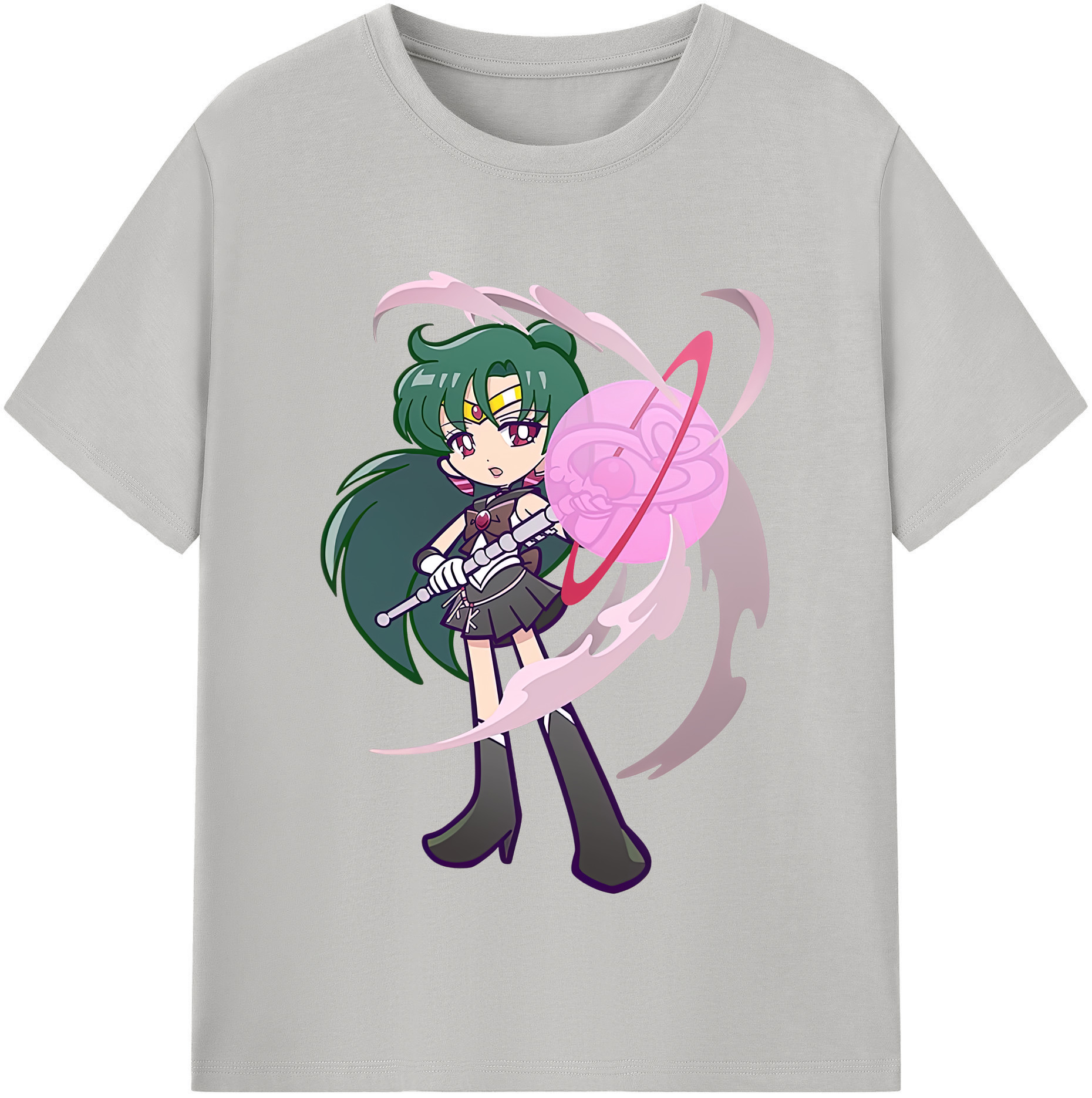 （画像用） 美少女戦士セーラームーン 冥王せつな Sailor Moon Meiou Setsuna 綿100％半袖Tシャツ（フロントプリント）