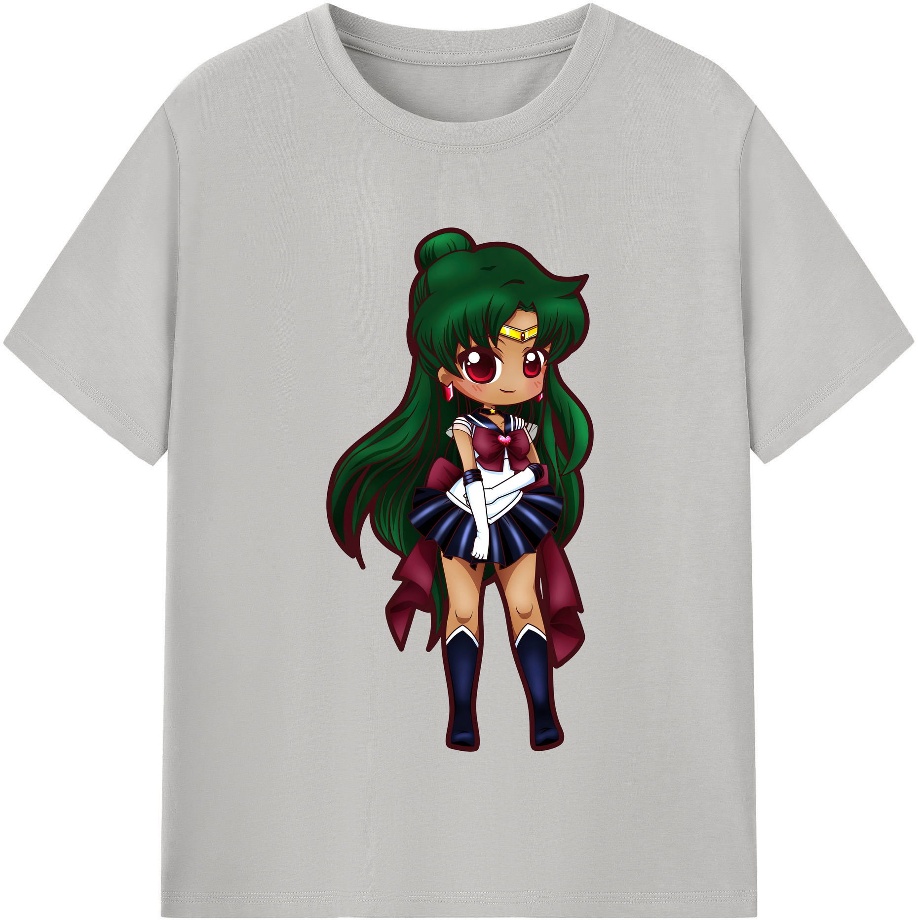 （画像用） 美少女戦士セーラームーン 冥王せつな Sailor Moon Meiou Setsuna 綿100％半袖Tシャツ（フロントプリント）