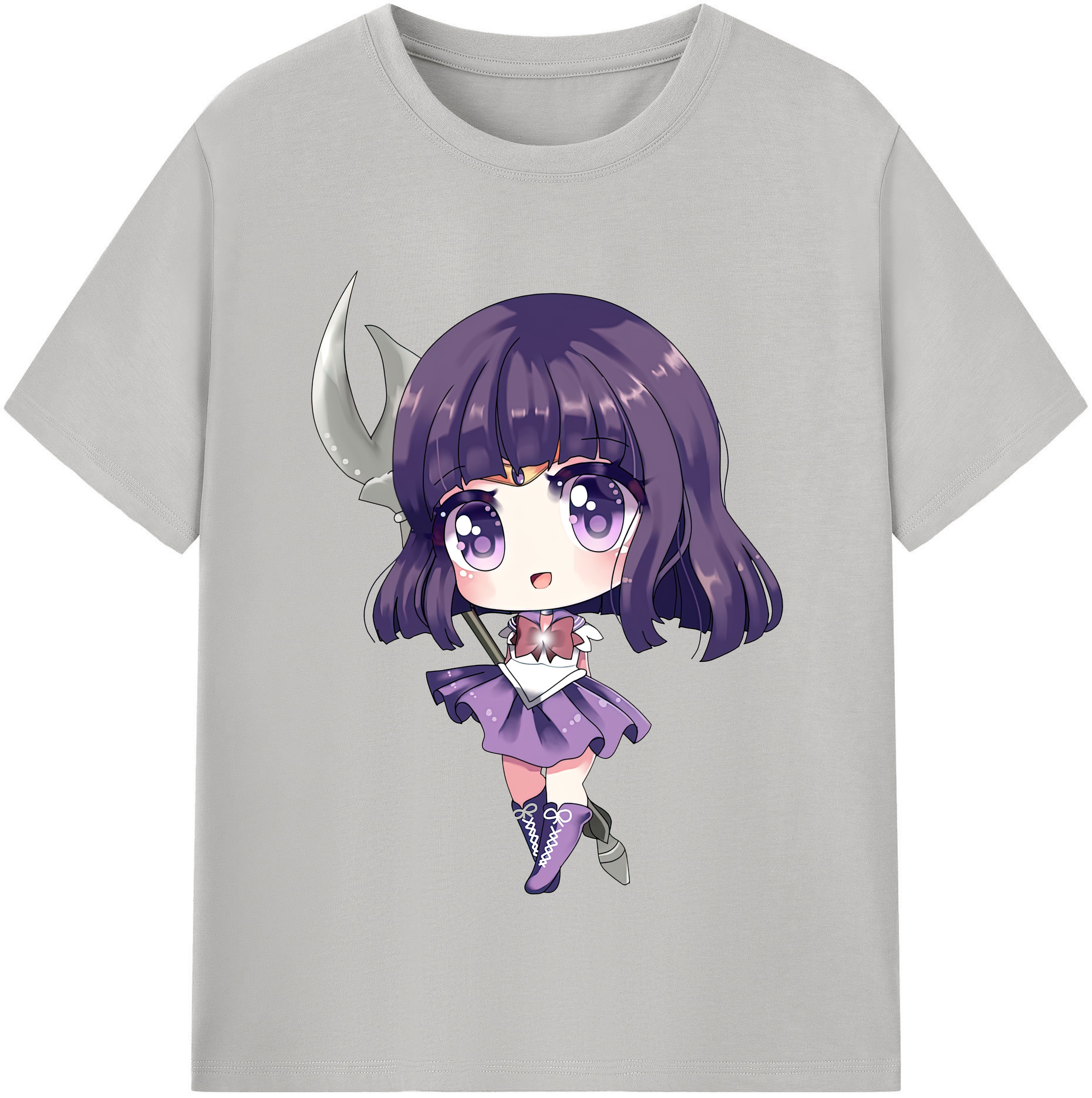 （画像用） 美少女戦士セーラームーン 土萠ほたる Sailor Moon Tomoe Hotaru （セーラーサターン；Sailor Saturn） 綿100％半袖Tシャツ（フロントプリント）