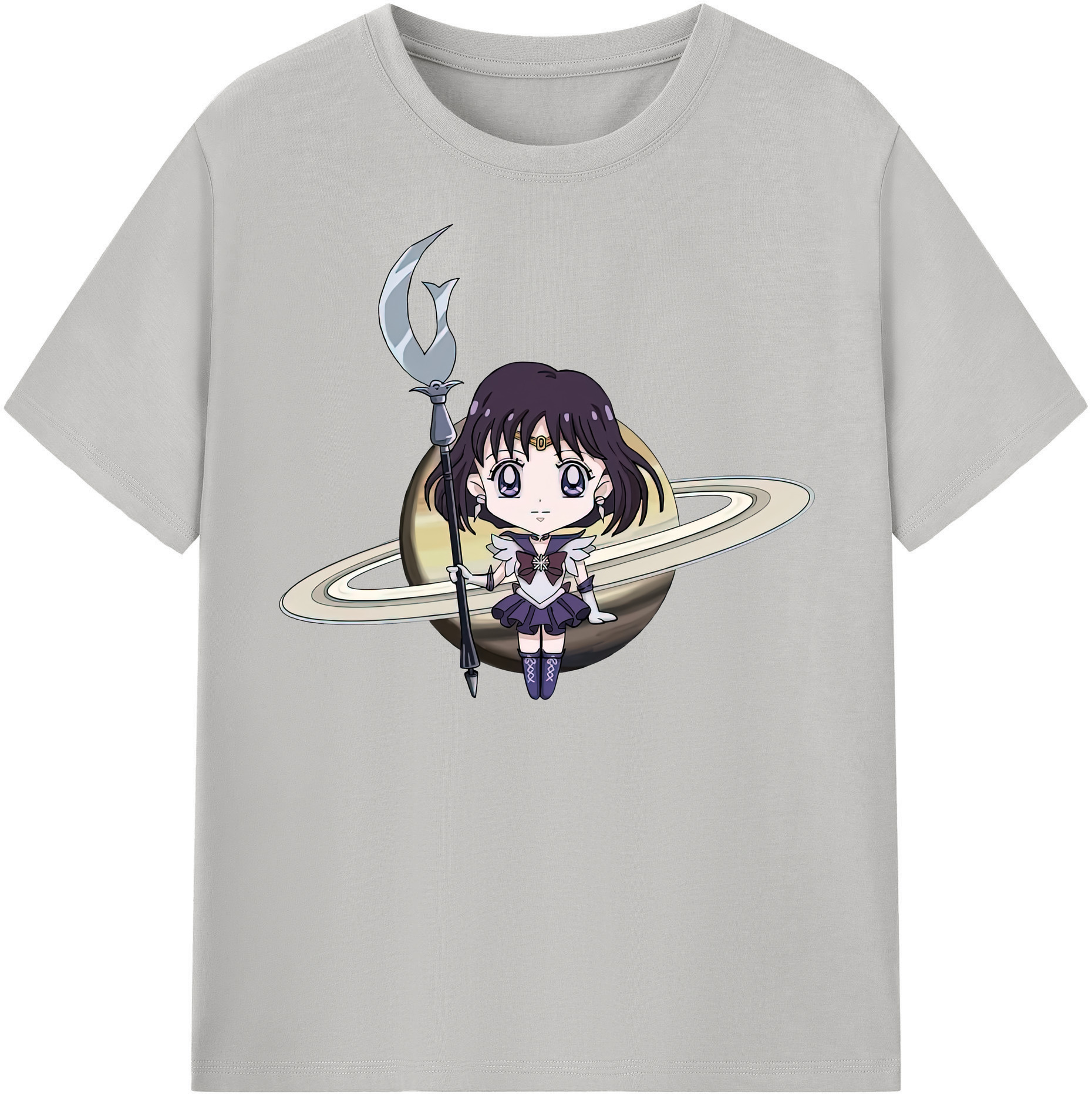 （画像用） 美少女戦士セーラームーン 土萠ほたる Sailor Moon Tomoe Hotaru （セーラーサターン；Sailor Saturn） 綿100％半袖Tシャツ（フロントプリント）