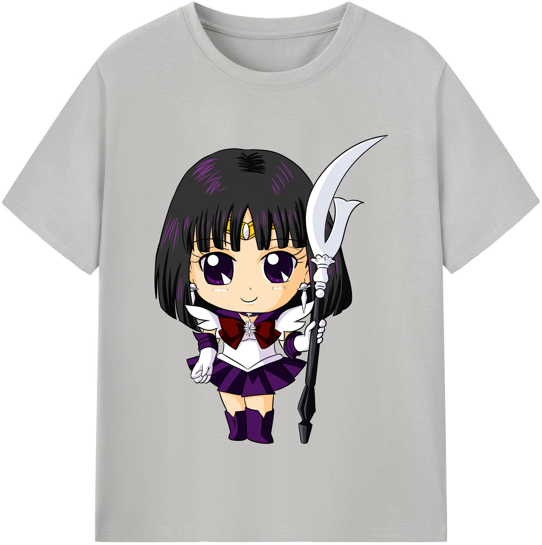 （画像用） 美少女戦士セーラームーン 土萠ほたる Sailor Moon Tomoe Hotaru （セーラーサターン；Sailor Saturn） 綿100％半袖Tシャツ（フロントプリント）