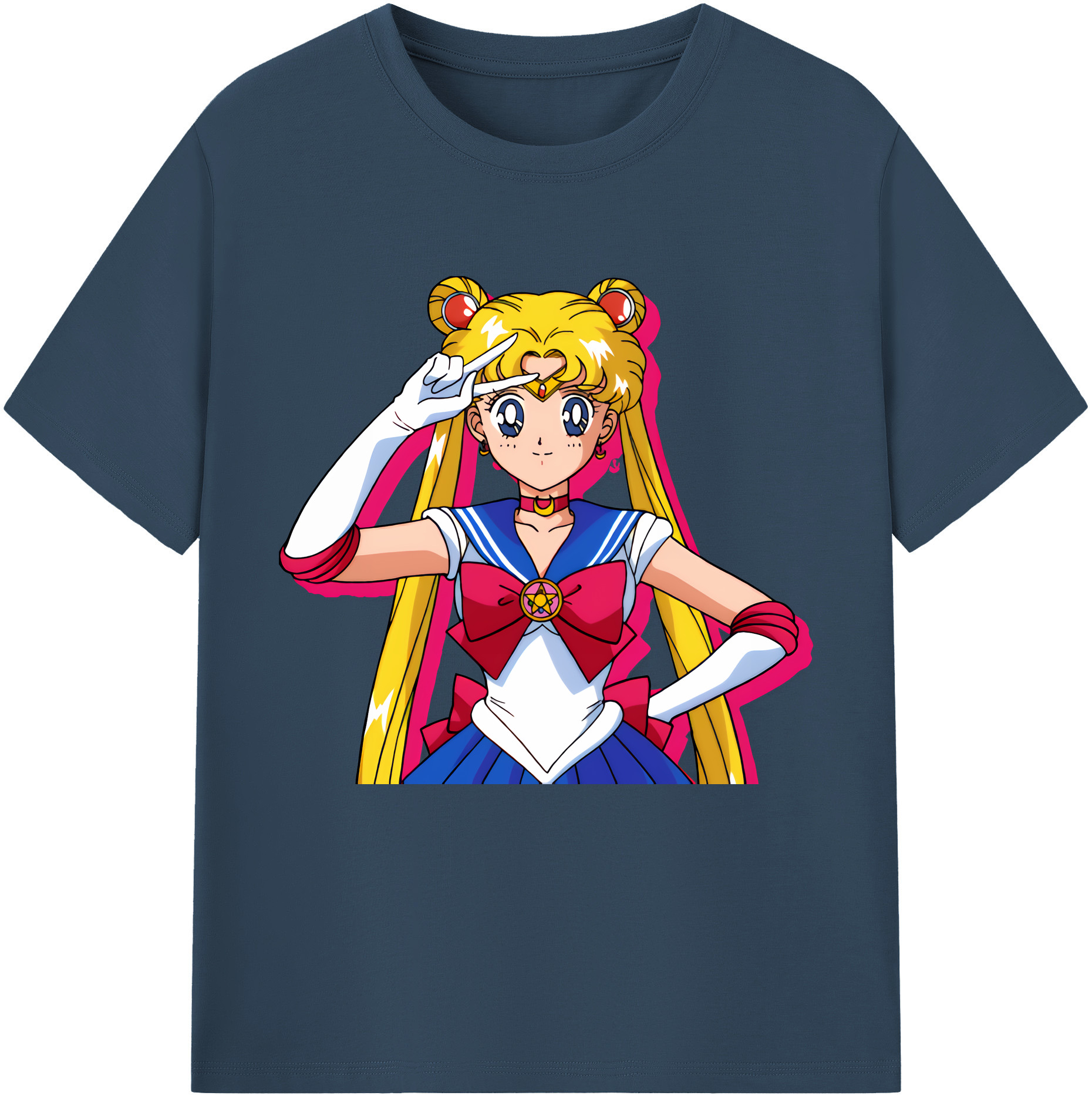 （画像用） 美少女戦士セーラームーン 月野 うさぎ つきの うさぎ Sailor Moon Tsukino Usagi 綿100％半袖Tシャツ（フロントプリント）