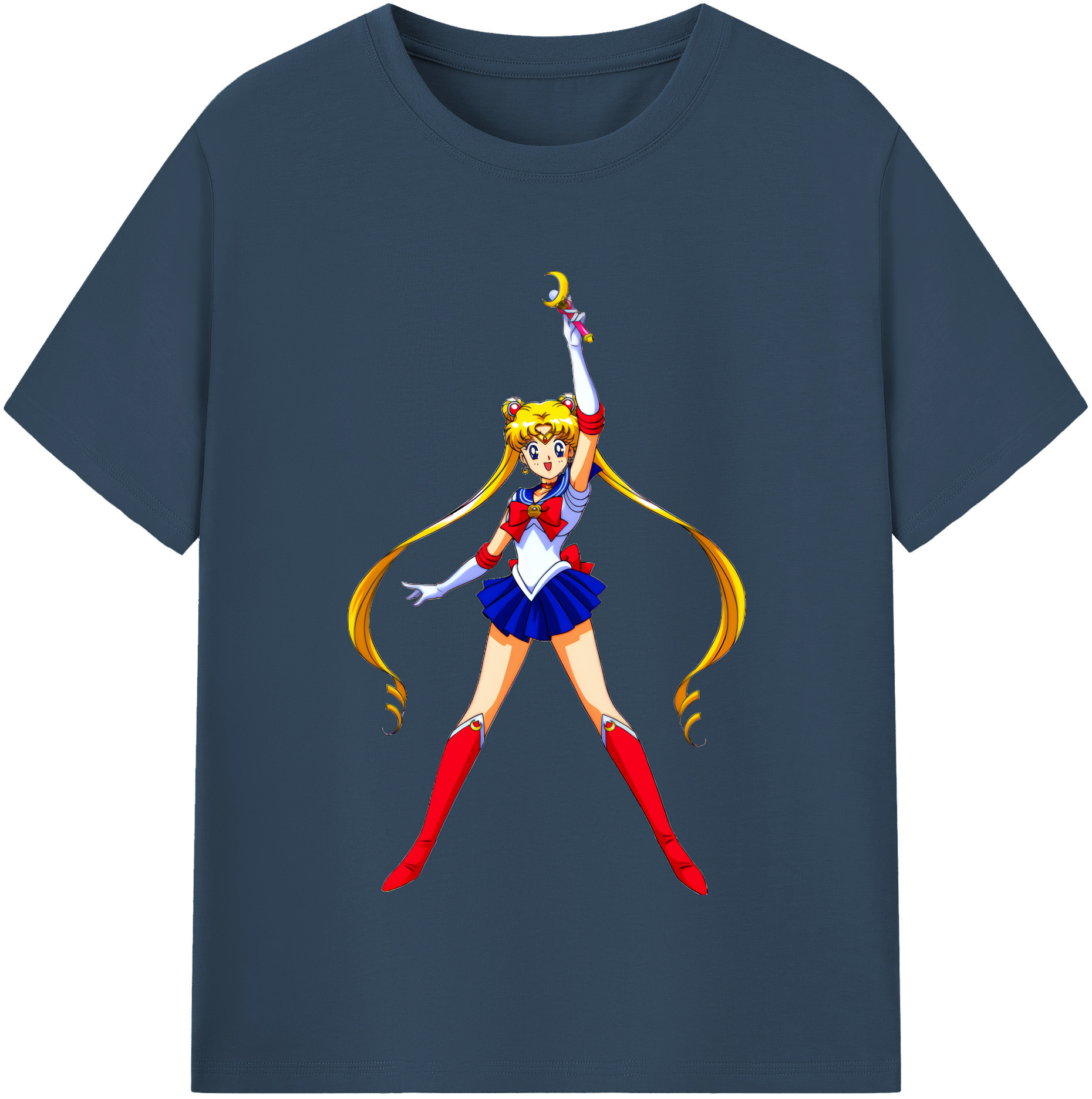 （画像用） 美少女戦士セーラームーン 月野 うさぎ つきの うさぎ Sailor Moon Tsukino Usagi 綿100％半袖Tシャツ（フロントプリント）