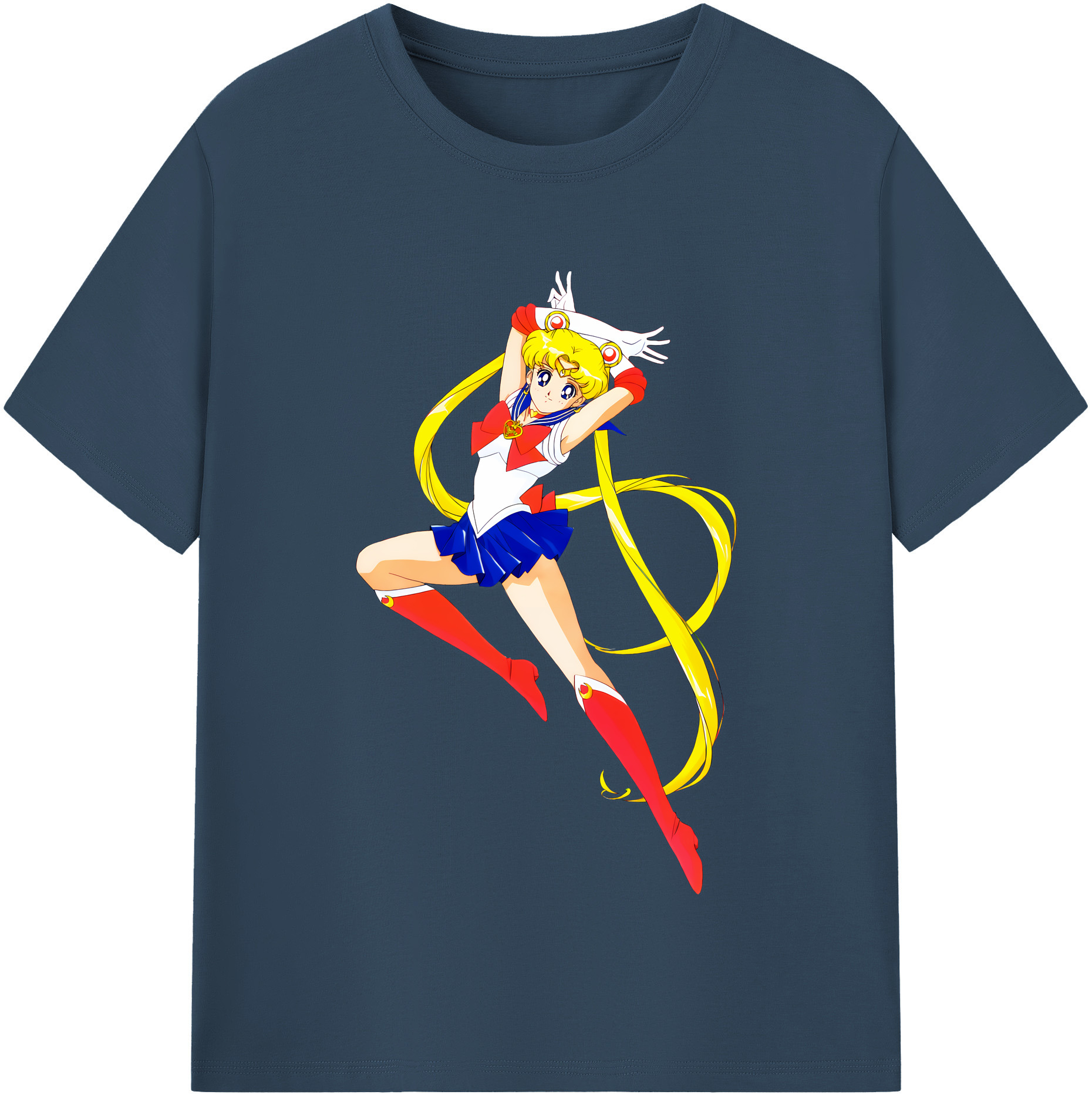 （画像用） 美少女戦士セーラームーン 月野 うさぎ つきの うさぎ Sailor Moon Tsukino Usagi 綿100％半袖Tシャツ（フロントプリント）