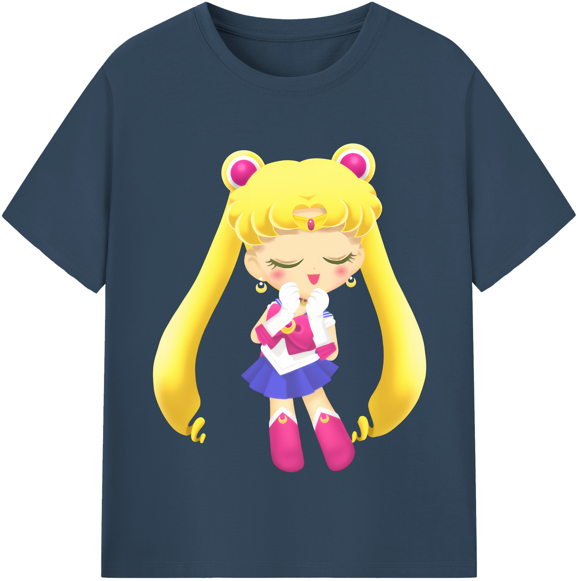 （画像用） 美少女戦士セーラームーン 月野 うさぎ つきの うさぎ Sailor Moon Tsukino Usagi 綿100％半袖Tシャツ（フロントプリント）