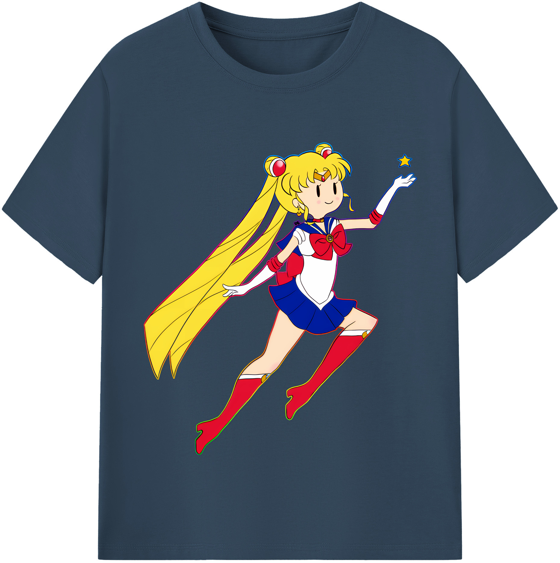 （画像用） 美少女戦士セーラームーン 月野 うさぎ つきの うさぎ Sailor Moon Tsukino Usagi 綿100％半袖Tシャツ（フロントプリント）