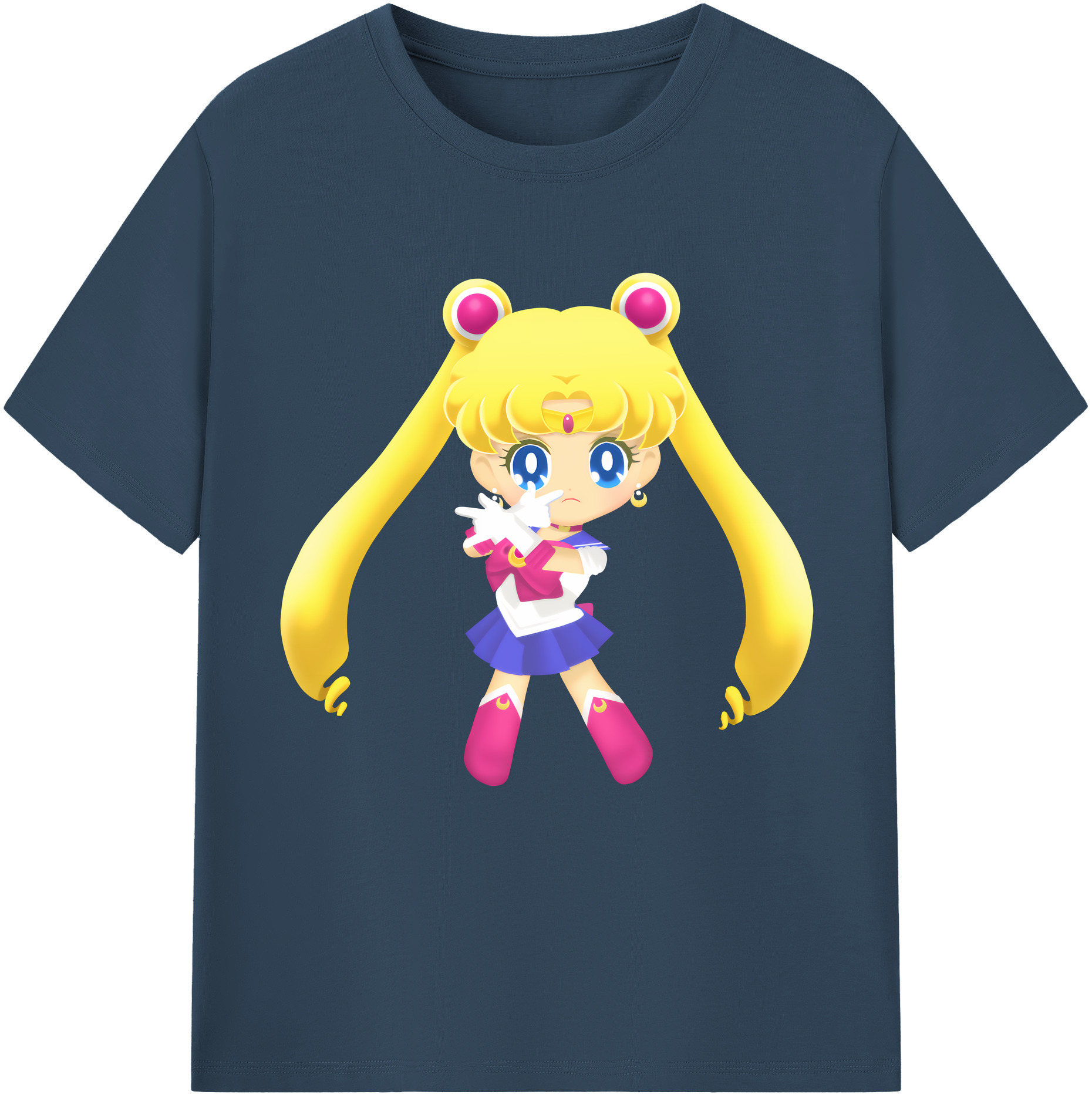 （画像用） 美少女戦士セーラームーン 月野 うさぎ つきの うさぎ Sailor Moon Tsukino Usagi 綿100％半袖Tシャツ（フロントプリント）