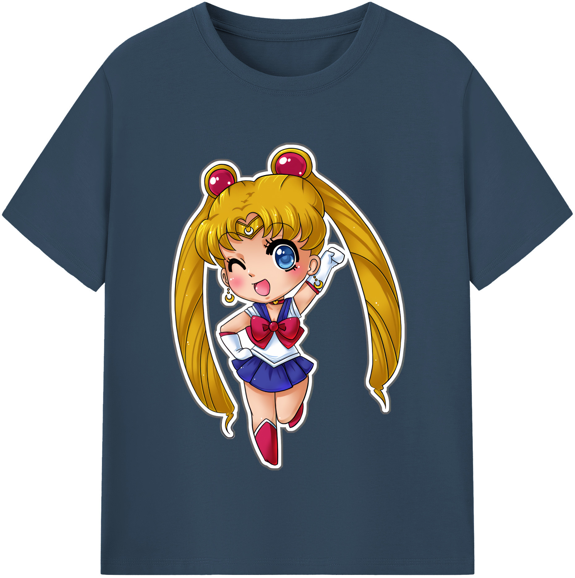 （画像用） 美少女戦士セーラームーン 月野 うさぎ つきの うさぎ Sailor Moon Tsukino Usagi 綿100％半袖Tシャツ（フロントプリント）
