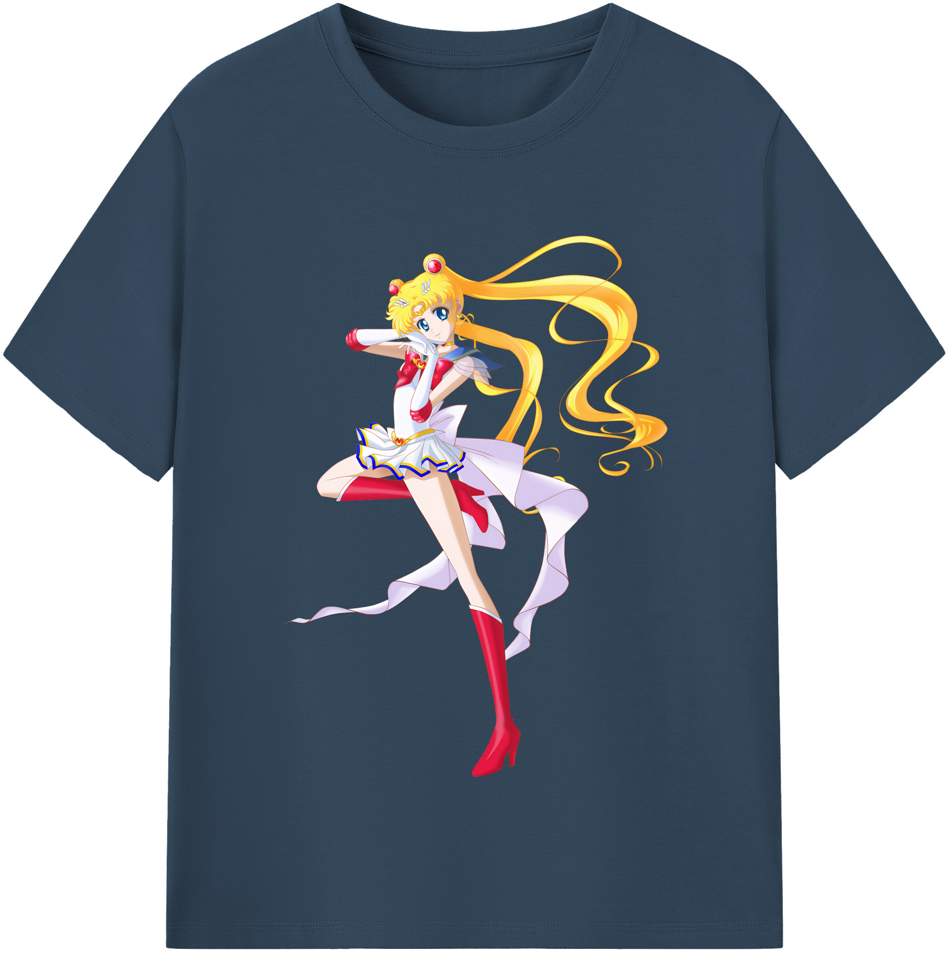 （画像用） 美少女戦士セーラームーン 月野 うさぎ つきの うさぎ Sailor Moon Tsukino Usagi 綿100％半袖Tシャツ（フロントプリント）