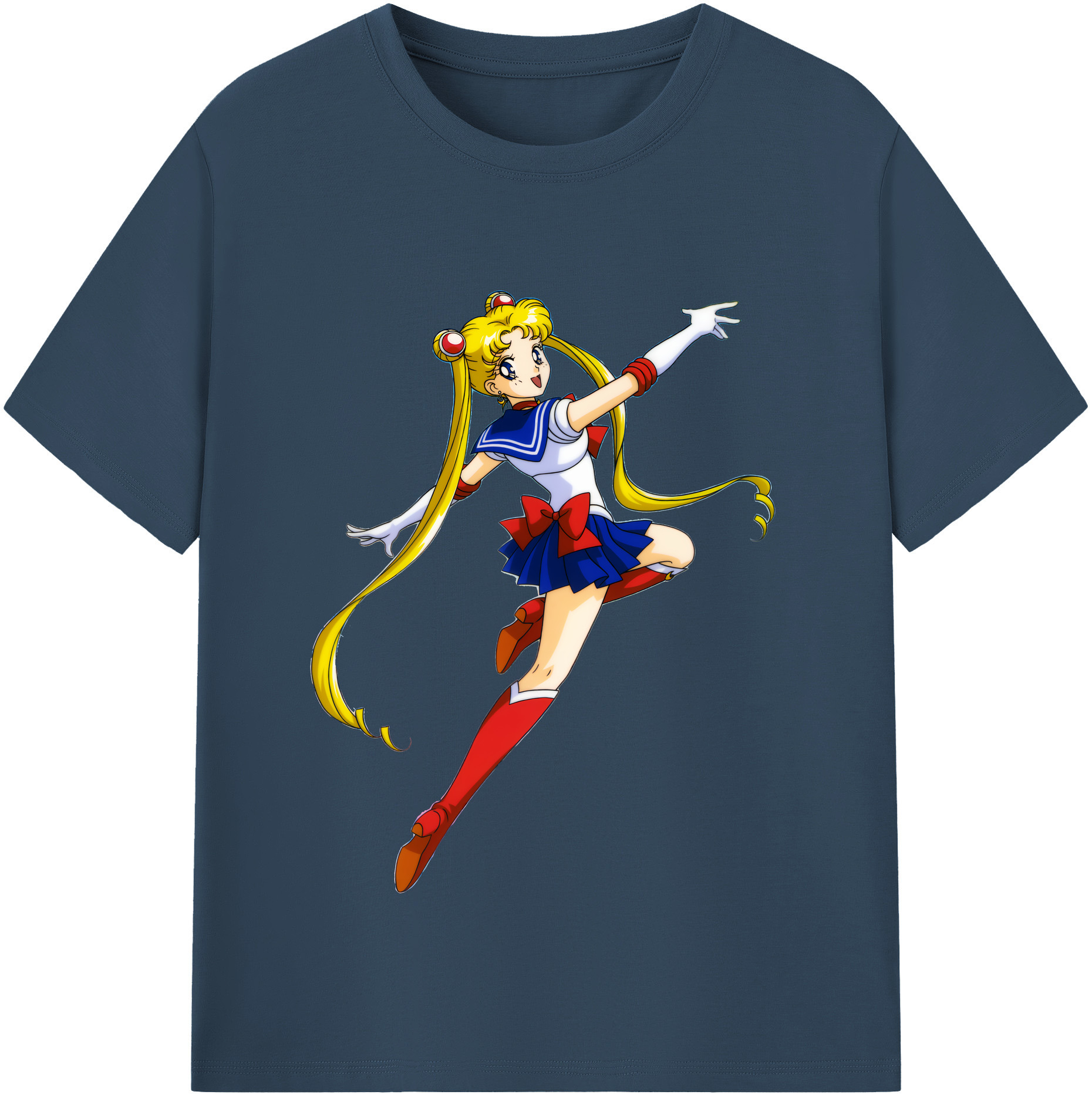 （画像用） 美少女戦士セーラームーン 月野 うさぎ つきの うさぎ Sailor Moon Tsukino Usagi 綿100％半袖Tシャツ（フロントプリント）