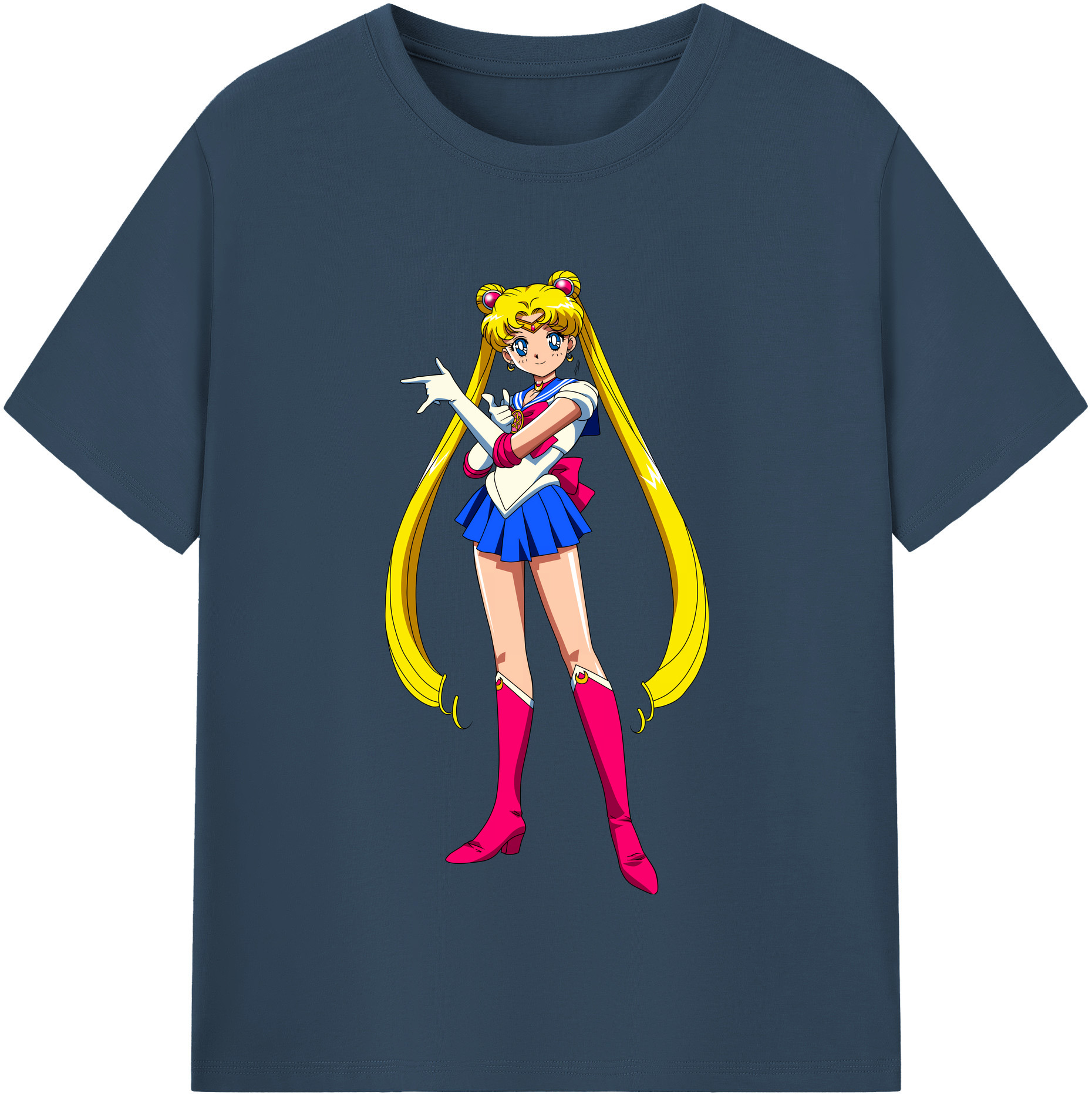 （画像用） 美少女戦士セーラームーン 月野 うさぎ つきの うさぎ Sailor Moon Tsukino Usagi 綿100％半袖Tシャツ（フロントプリント）