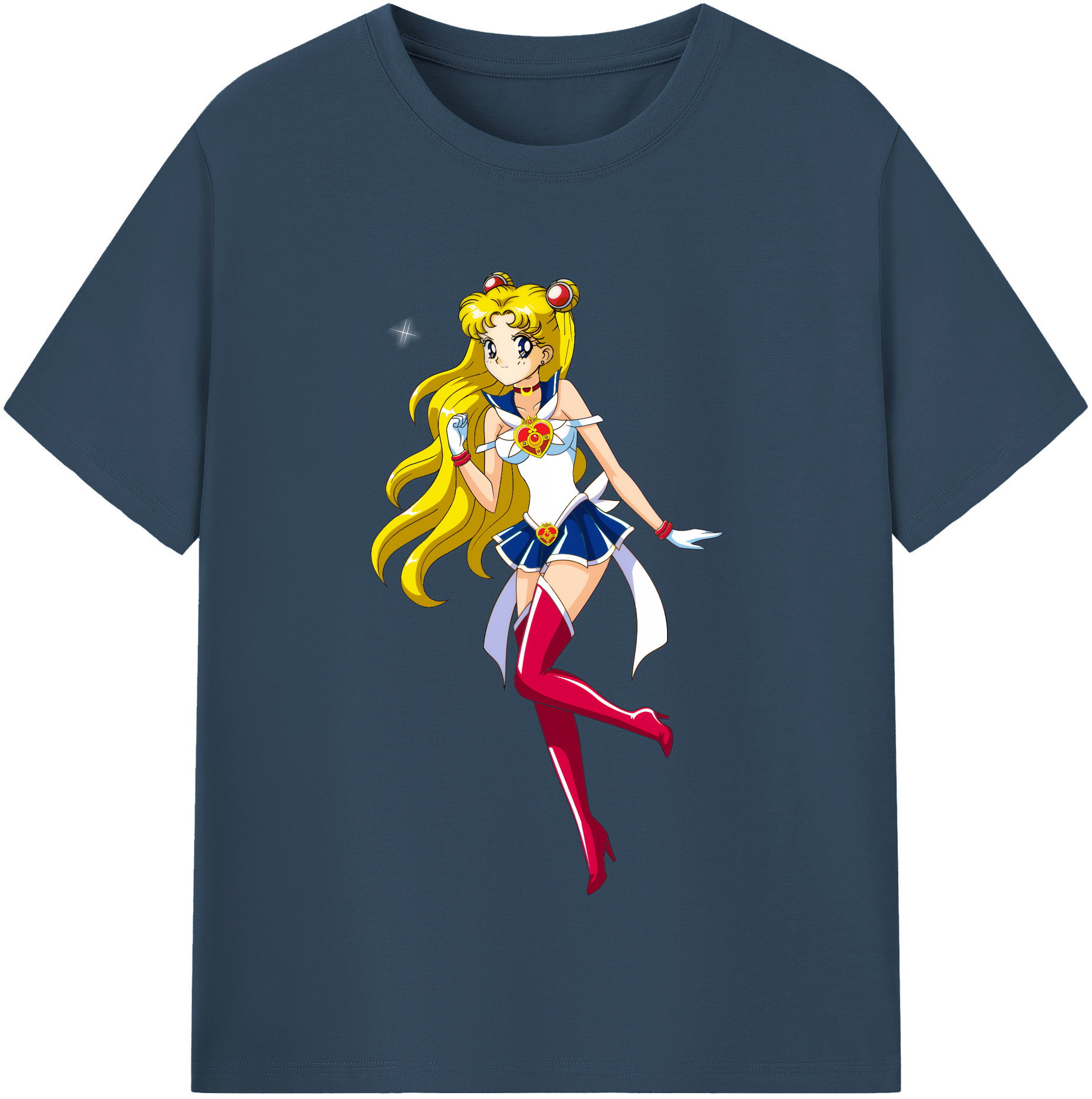 （画像用） 美少女戦士セーラームーン 月野 うさぎ つきの うさぎ Sailor Moon Tsukino Usagi 綿100％半袖Tシャツ（フロントプリント）