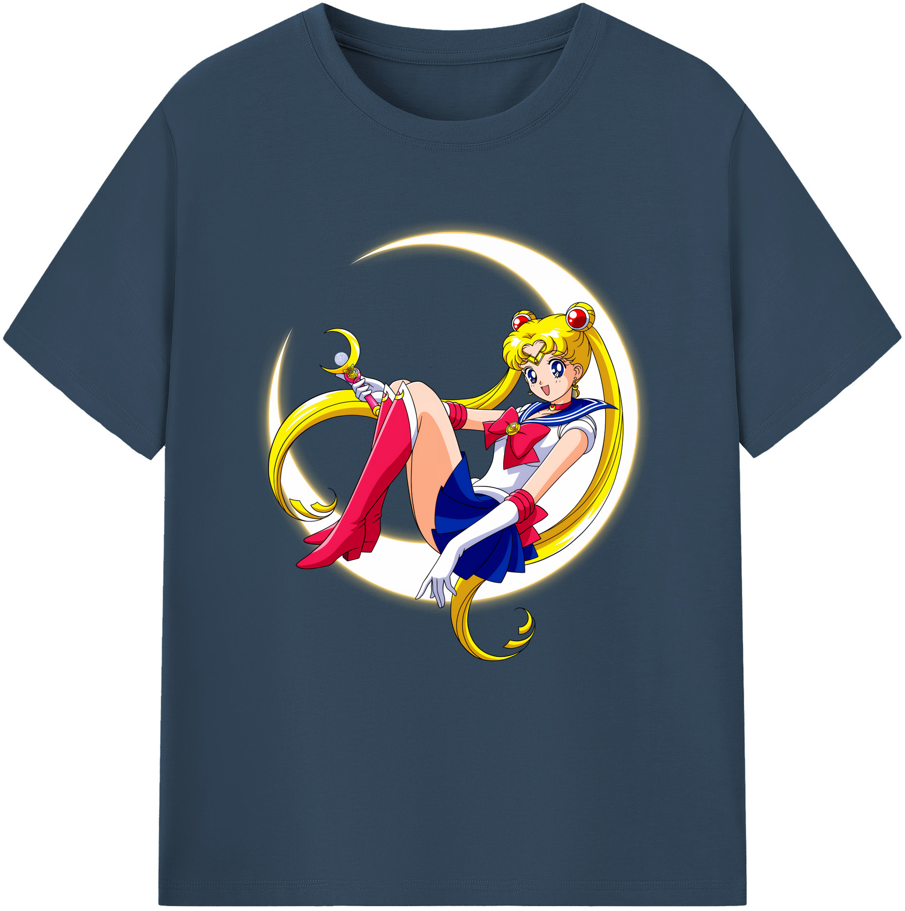 （画像用） 美少女戦士セーラームーン 月野 うさぎ つきの うさぎ Sailor Moon Tsukino Usagi 綿100％半袖Tシャツ（フロントプリント）