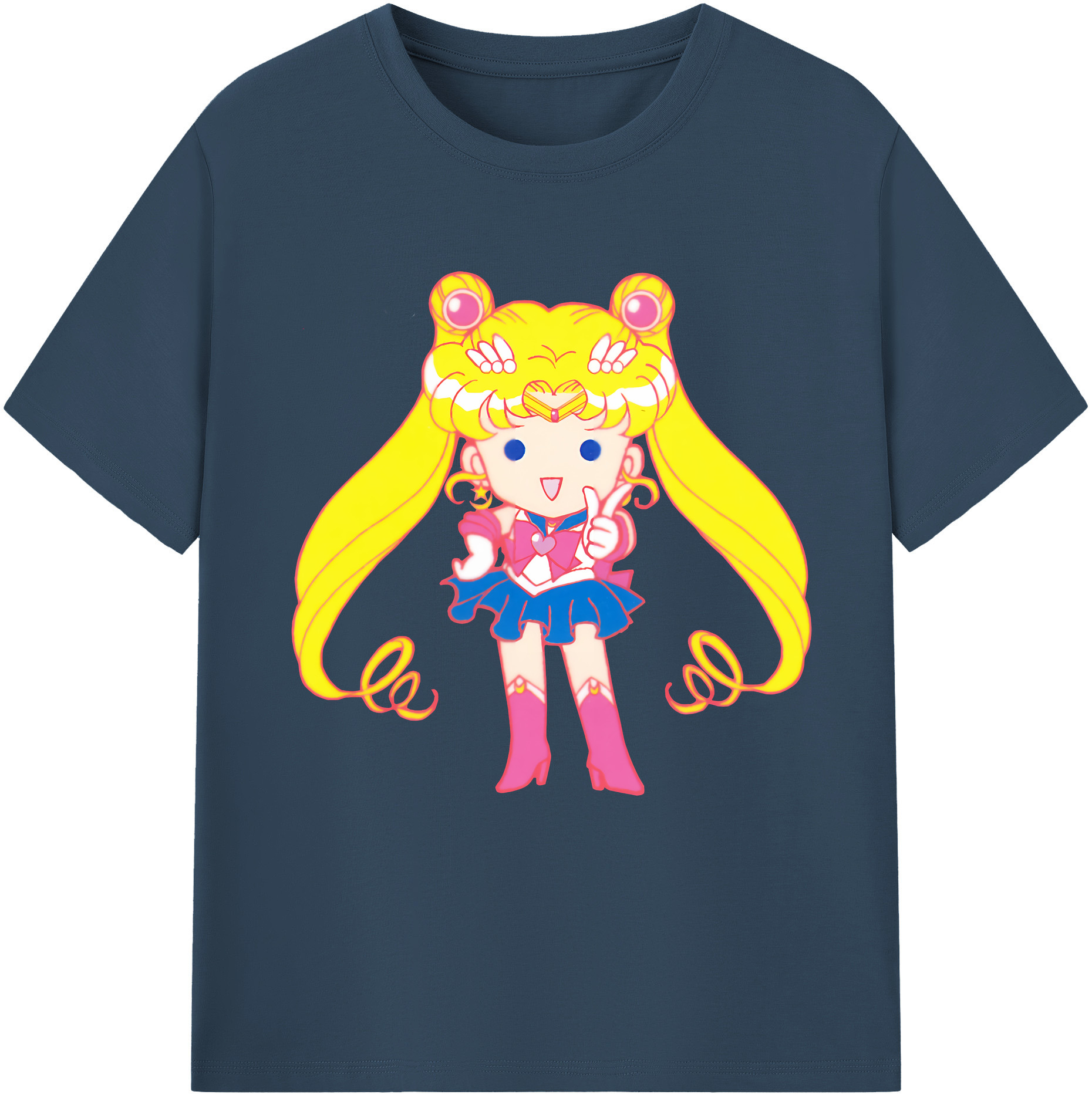 （画像用） 美少女戦士セーラームーン 月野 うさぎ つきの うさぎ Sailor Moon Tsukino Usagi 綿100％半袖Tシャツ（フロントプリント）