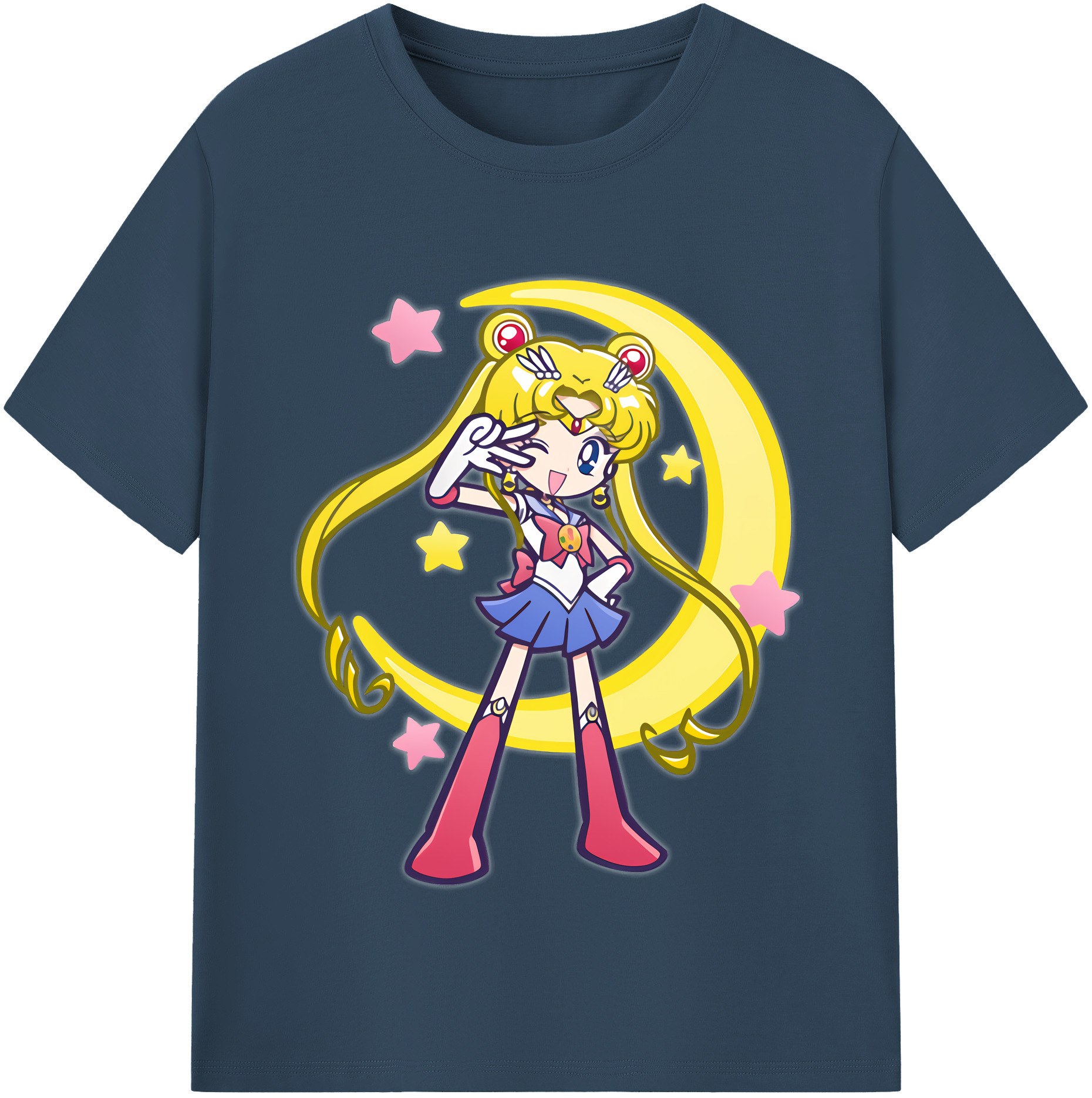（画像用） 美少女戦士セーラームーン 月野 うさぎ つきの うさぎ Sailor Moon Tsukino Usagi 綿100％半袖Tシャツ（フロントプリント）