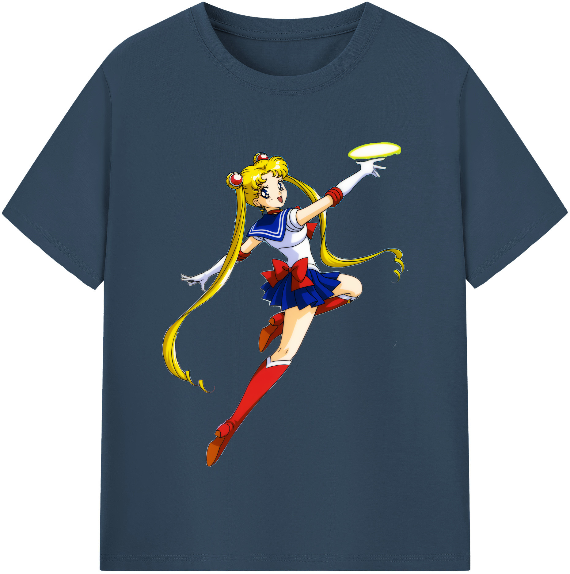 （画像用） 美少女戦士セーラームーン 月野 うさぎ つきの うさぎ Sailor Moon Tsukino Usagi 綿100％半袖Tシャツ（フロントプリント）