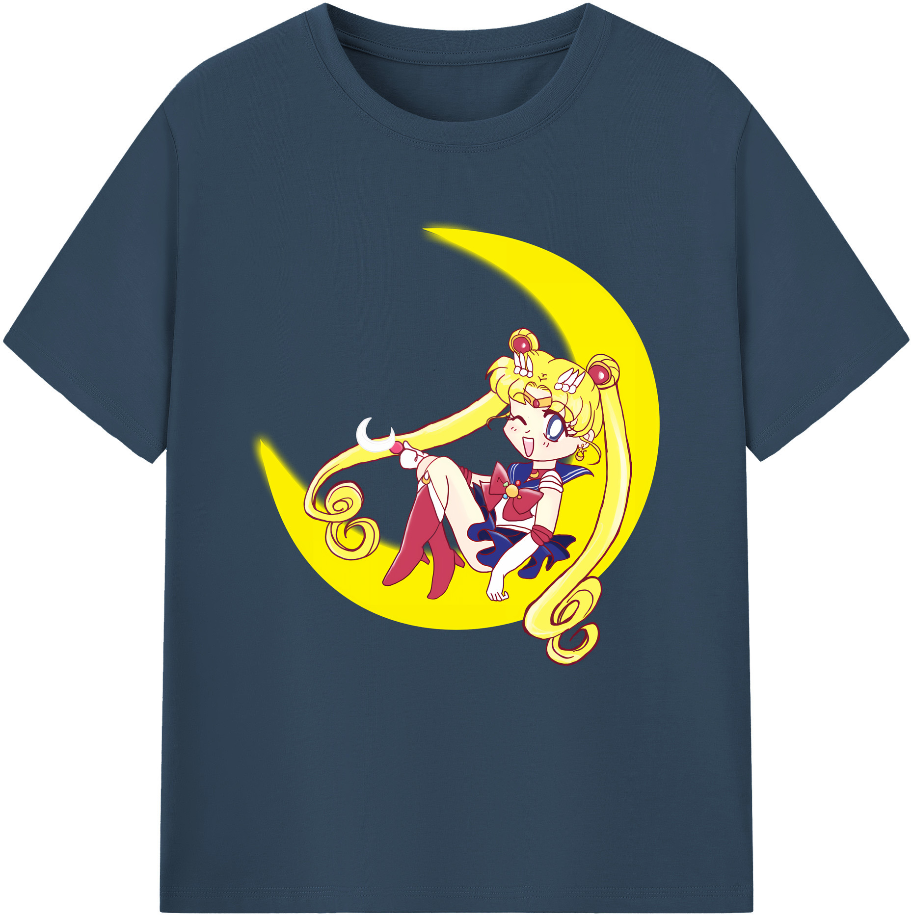 （画像用） 美少女戦士セーラームーン 月野 うさぎ つきの うさぎ Sailor Moon Tsukino Usagi 綿100％半袖Tシャツ（フロントプリント）