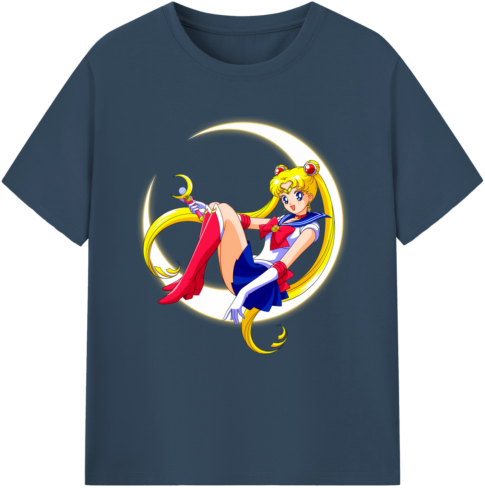 （画像用） 美少女戦士セーラームーン 月野 うさぎ つきの うさぎ Sailor Moon Tsukino Usagi 綿100％半袖Tシャツ（フロントプリント）