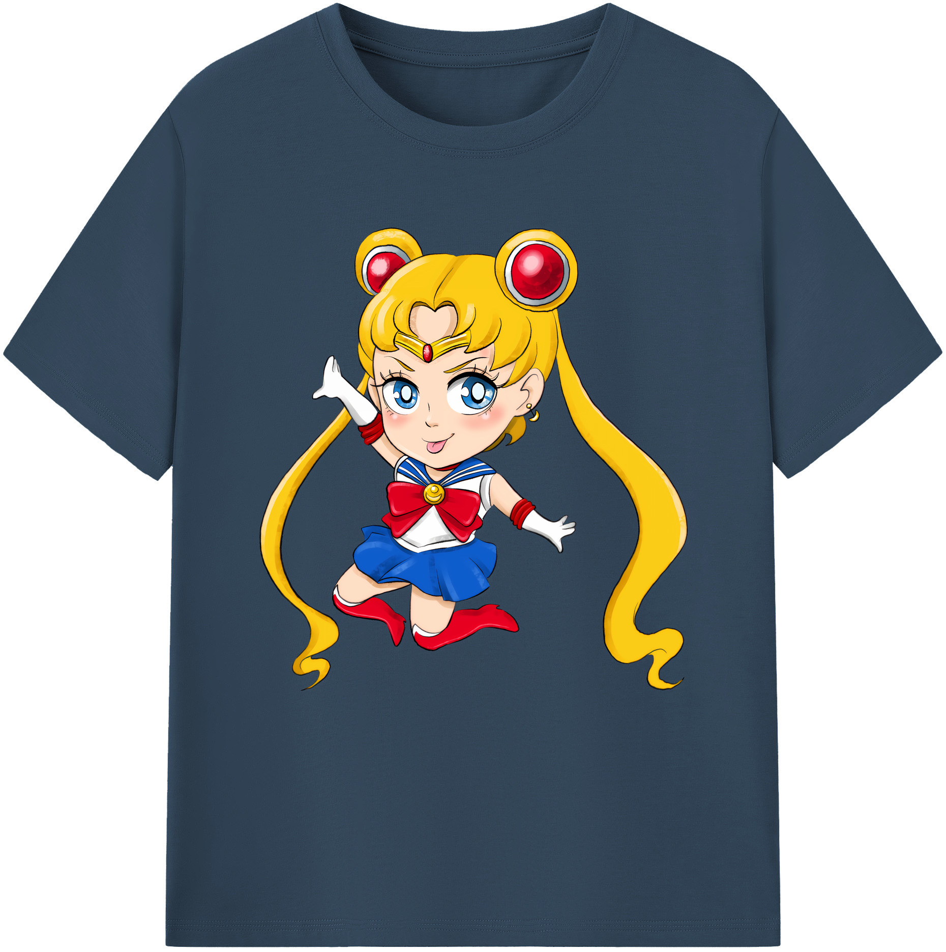 （画像用） 美少女戦士セーラームーン 月野 うさぎ つきの うさぎ Sailor Moon Tsukino Usagi 綿100％半袖Tシャツ（フロントプリント）