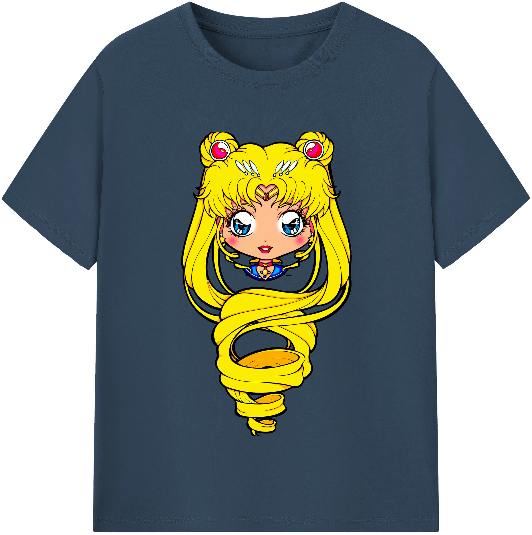 （画像用） 美少女戦士セーラームーン 月野 うさぎ つきの うさぎ Sailor Moon Tsukino Usagi 綿100％半袖Tシャツ（フロントプリント）