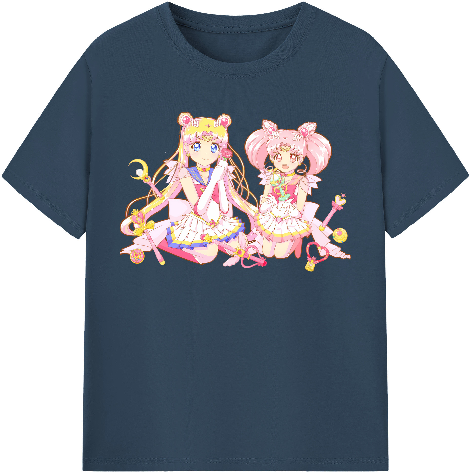 （画像用） 美少女戦士セーラームーン 月野 うさぎ つきの うさぎ Sailor Moon Tsukino Usagi 綿100％半袖Tシャツ（フロントプリント）