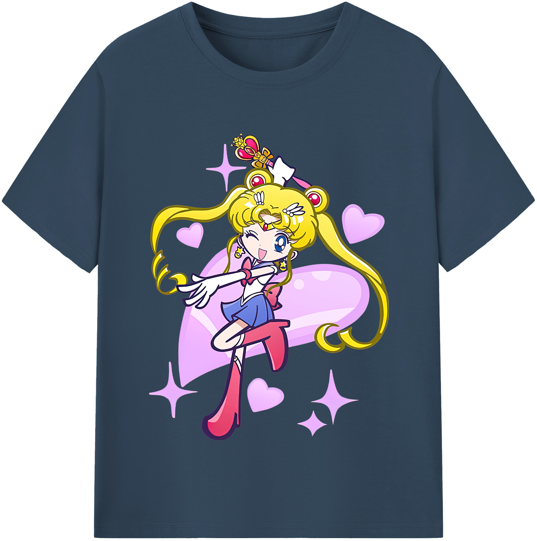 （画像用） 美少女戦士セーラームーン 月野 うさぎ つきの うさぎ Sailor Moon Tsukino Usagi 綿100％半袖Tシャツ（フロントプリント）