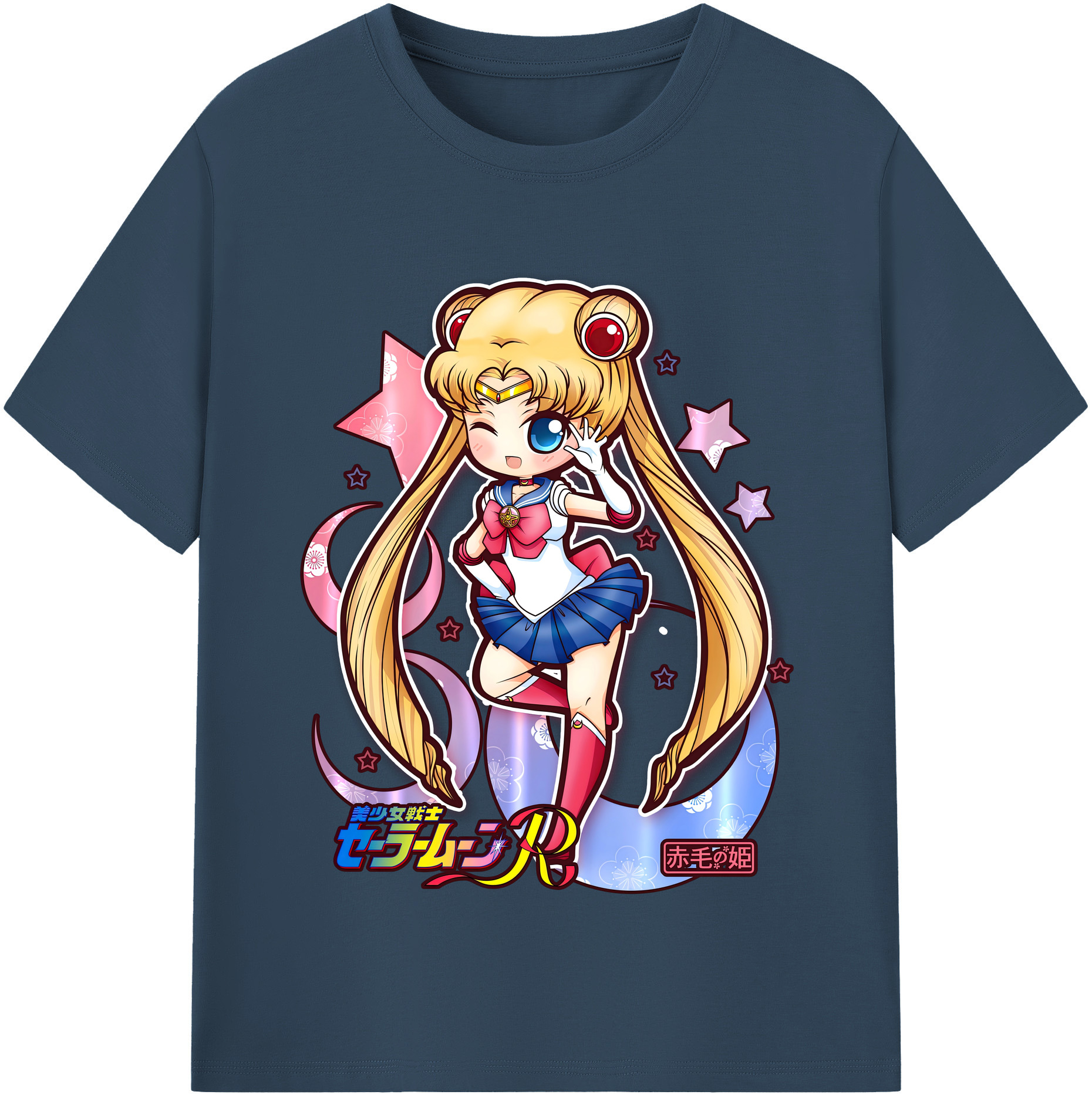 （画像用） 美少女戦士セーラームーン 月野 うさぎ つきの うさぎ Sailor Moon Tsukino Usagi 綿100％半袖Tシャツ（フロントプリント）