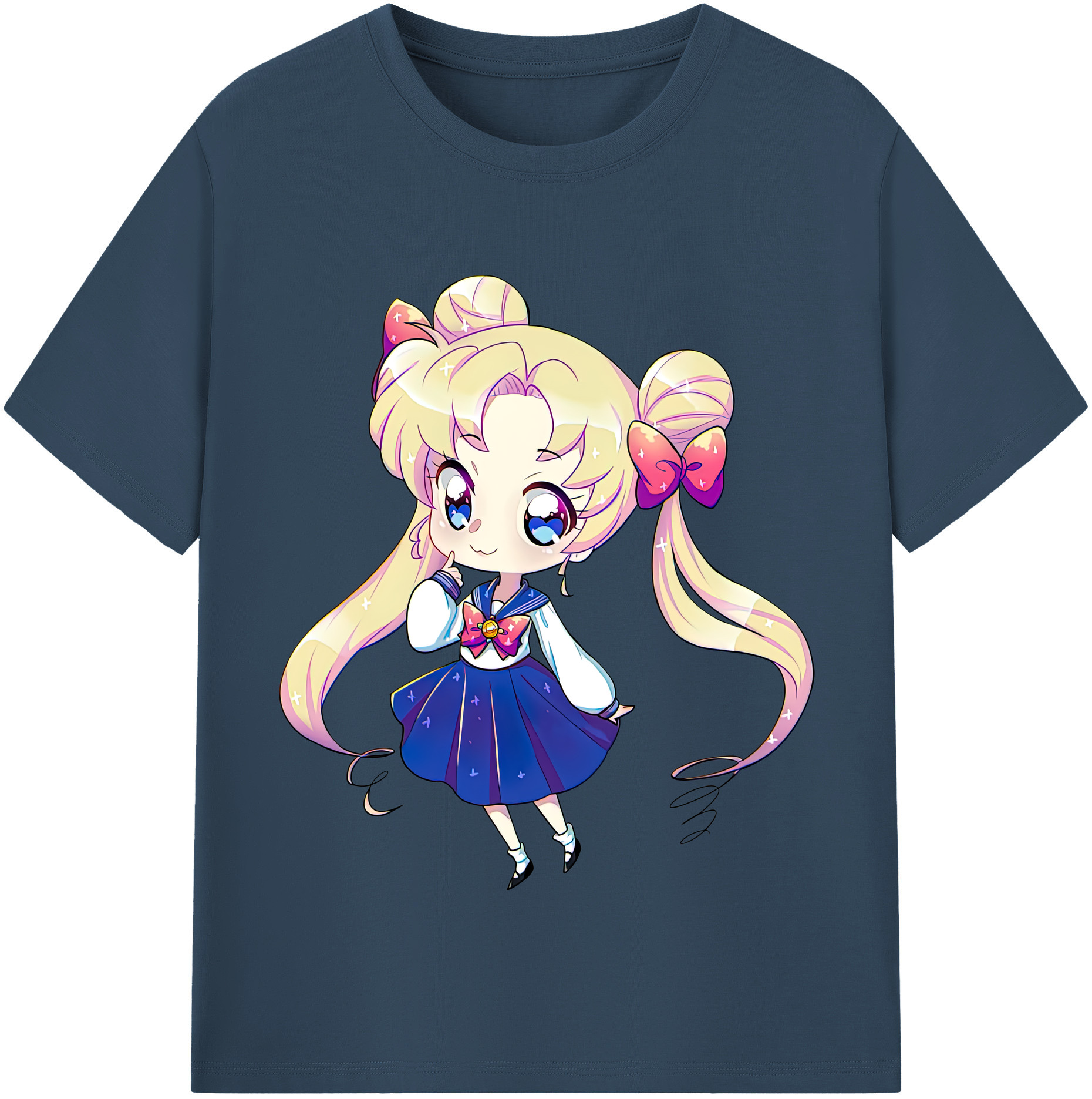 （画像用） 美少女戦士セーラームーン 月野 うさぎ つきの うさぎ Sailor Moon Tsukino Usagi 綿100％半袖Tシャツ（フロントプリント）