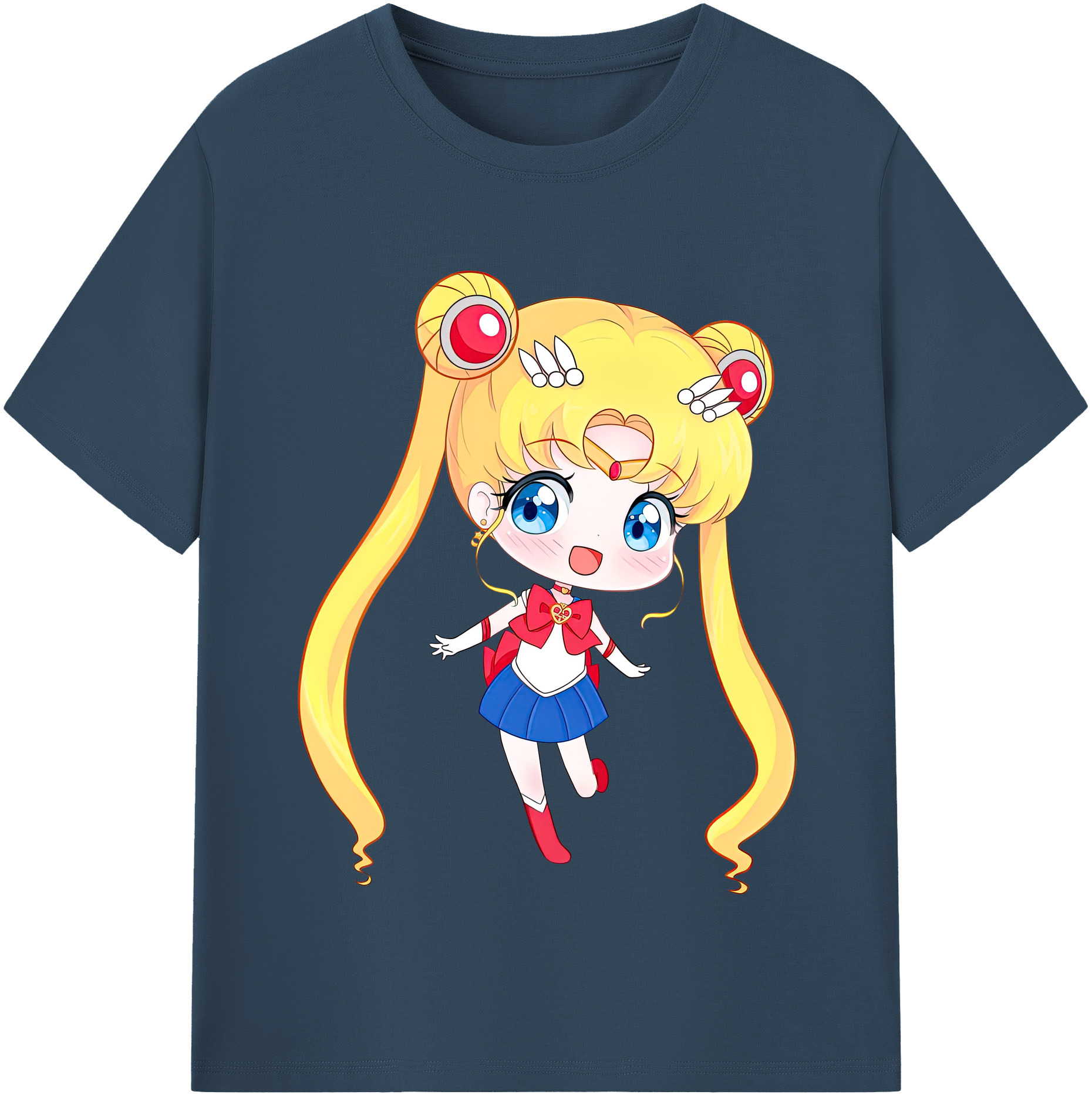 （画像用） 美少女戦士セーラームーン 月野 うさぎ つきの うさぎ Sailor Moon Tsukino Usagi 綿100％半袖Tシャツ（フロントプリント）
