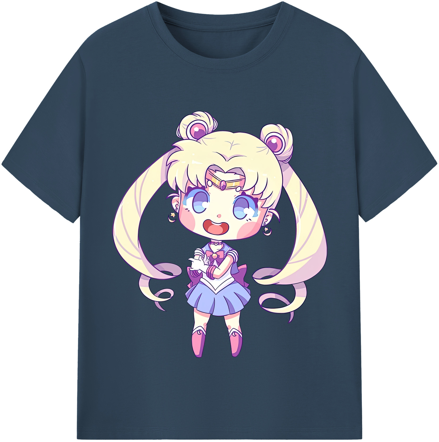 （画像用） 美少女戦士セーラームーン 月野 うさぎ つきの うさぎ Sailor Moon Tsukino Usagi 綿100％半袖Tシャツ（フロントプリント）