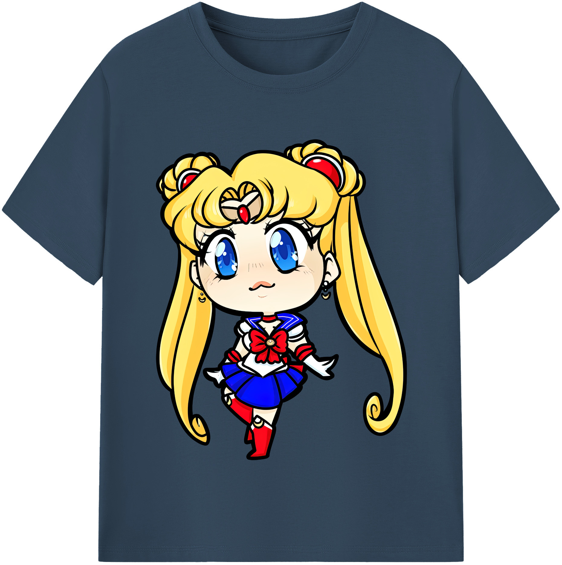（画像用） 美少女戦士セーラームーン 月野 うさぎ つきの うさぎ Sailor Moon Tsukino Usagi 綿100％半袖Tシャツ（フロントプリント）