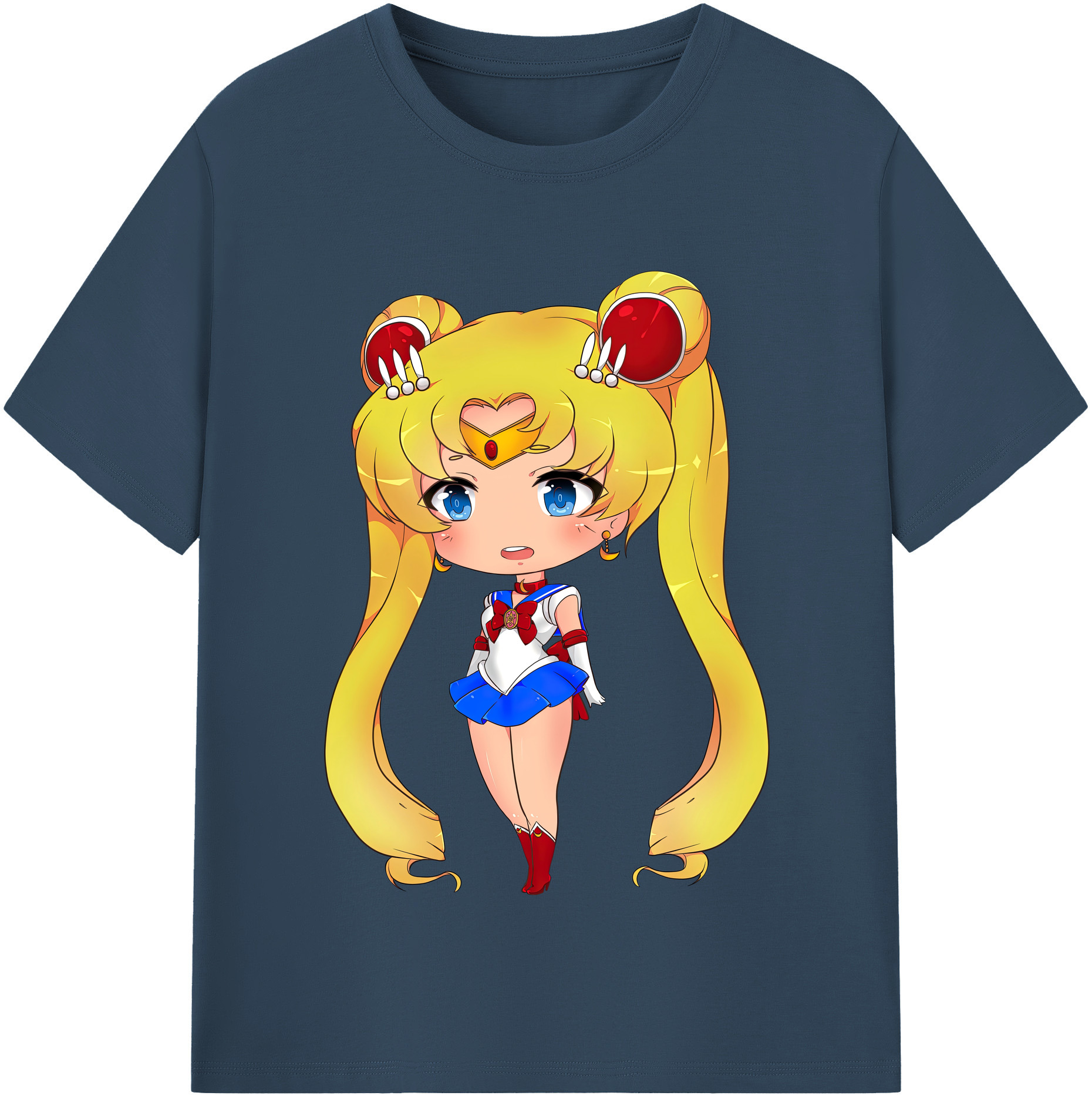 （画像用） 美少女戦士セーラームーン 月野 うさぎ つきの うさぎ Sailor Moon Tsukino Usagi 綿100％半袖Tシャツ（フロントプリント）