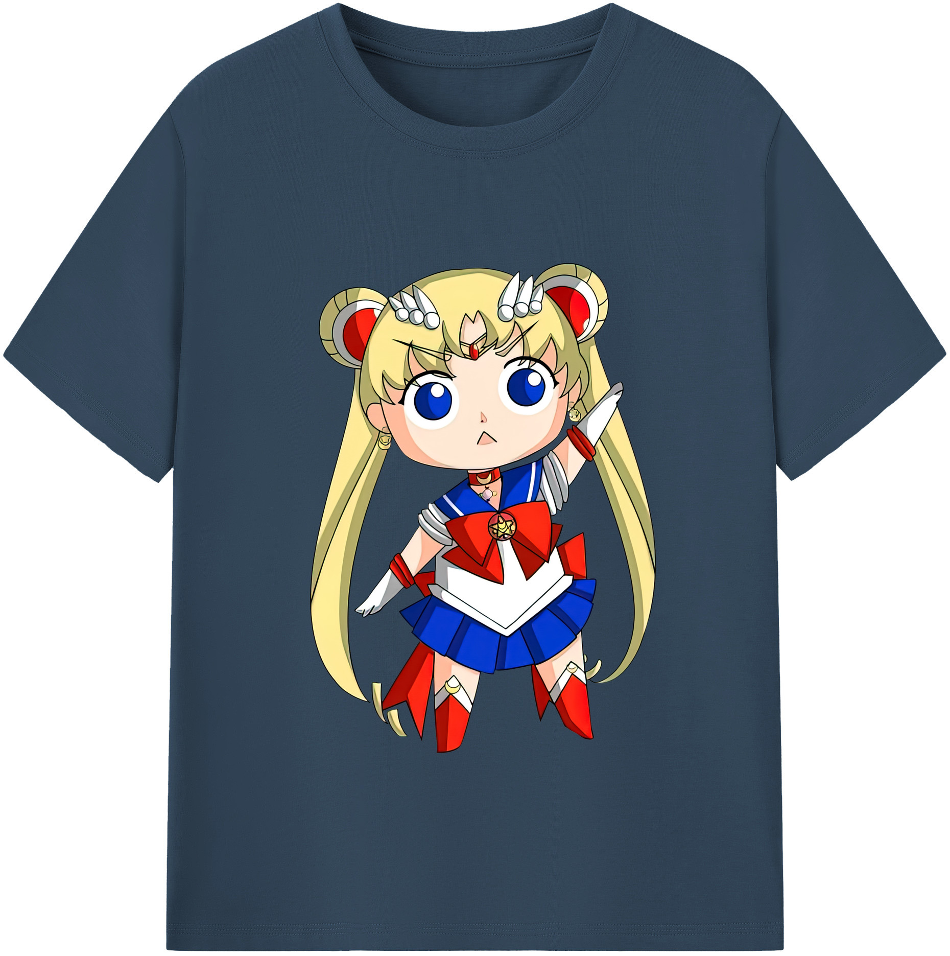 （画像用） 美少女戦士セーラームーン 月野 うさぎ つきの うさぎ Sailor Moon Tsukino Usagi 綿100％半袖Tシャツ（フロントプリント）