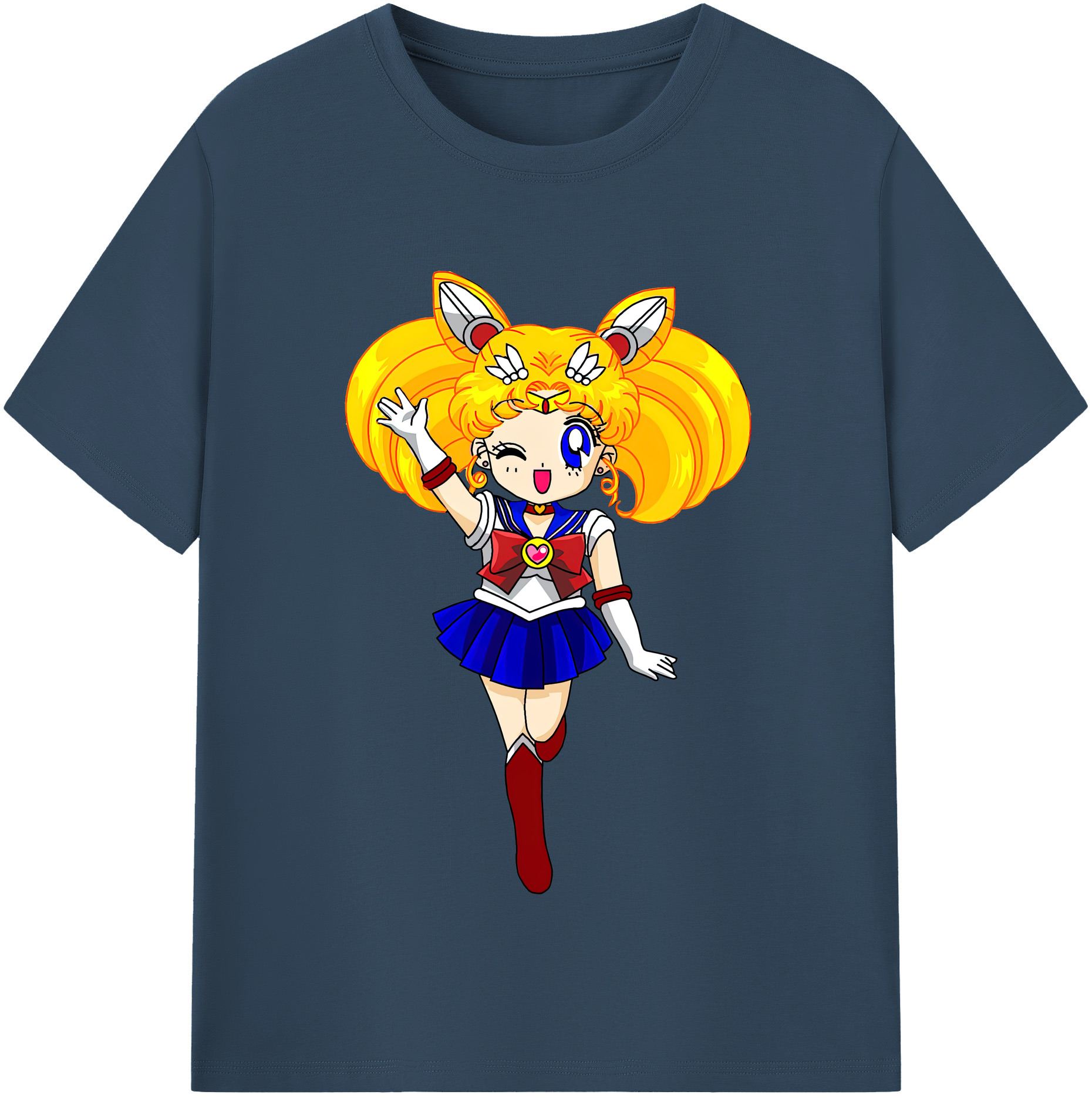 （画像用） 美少女戦士セーラームーン 月野 うさぎ つきの うさぎ Sailor Moon Tsukino Usagi 綿100％半袖Tシャツ（フロントプリント）