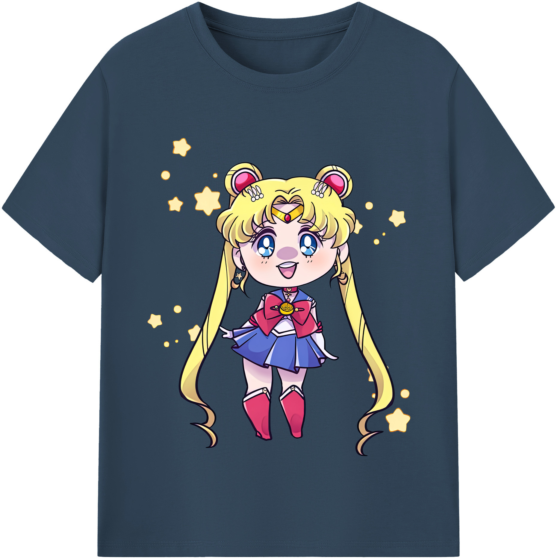 （画像用） 美少女戦士セーラームーン 月野 うさぎ つきの うさぎ Sailor Moon Tsukino Usagi 綿100％半袖Tシャツ（フロントプリント）