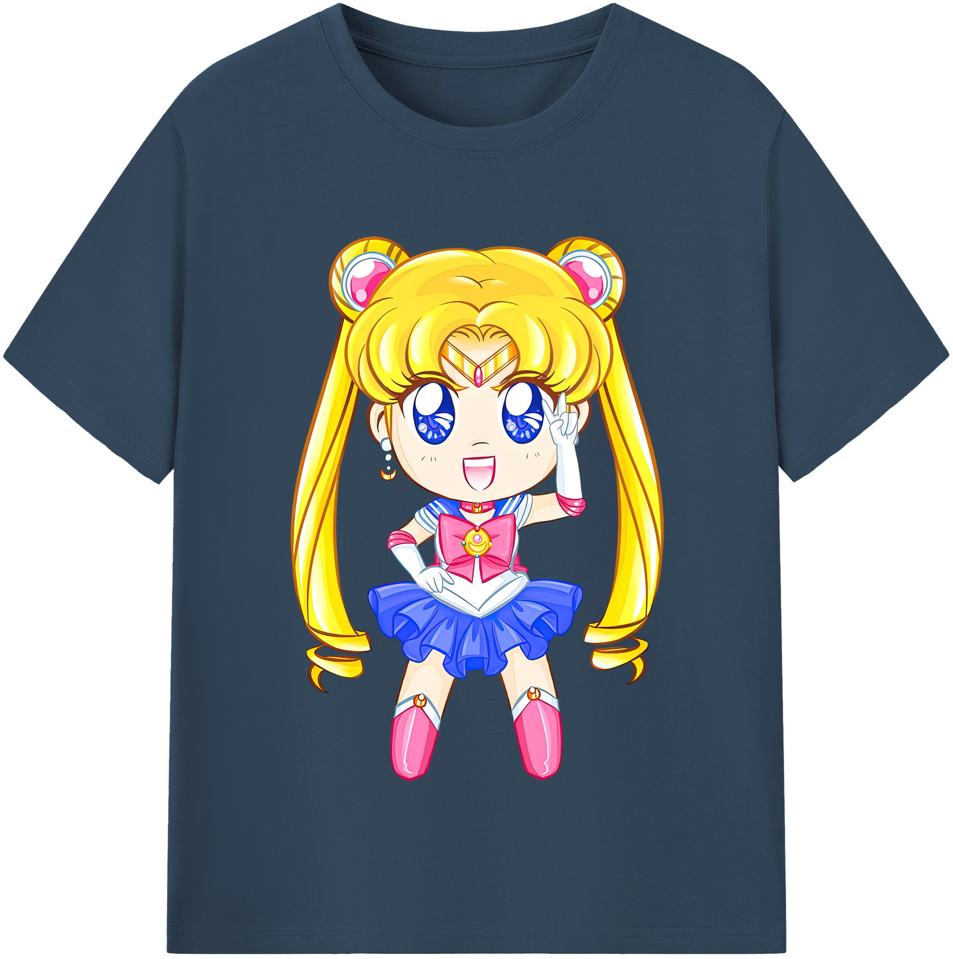 （画像用） 美少女戦士セーラームーン 月野 うさぎ つきの うさぎ Sailor Moon Tsukino Usagi 綿100％半袖Tシャツ（フロントプリント）