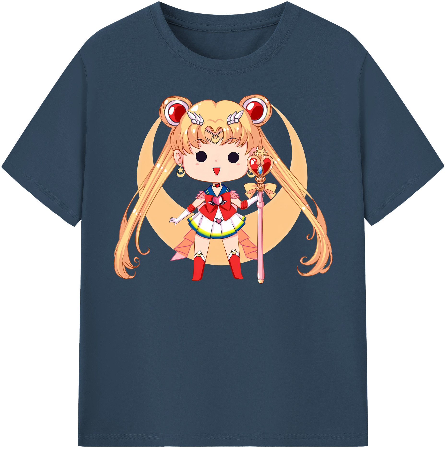 （画像用） 美少女戦士セーラームーン 月野 うさぎ つきの うさぎ Sailor Moon Tsukino Usagi 綿100％半袖Tシャツ（フロントプリント）