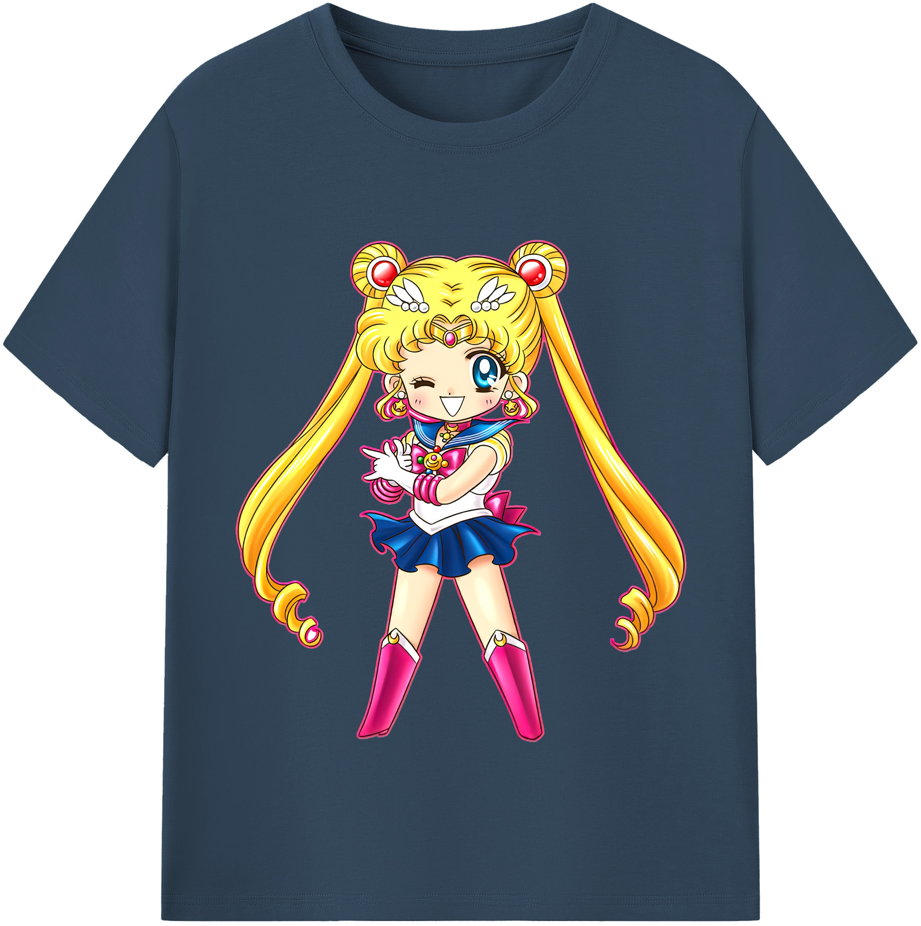 （画像用） 美少女戦士セーラームーン 月野 うさぎ つきの うさぎ Sailor Moon Tsukino Usagi 綿100％半袖Tシャツ（フロントプリント）