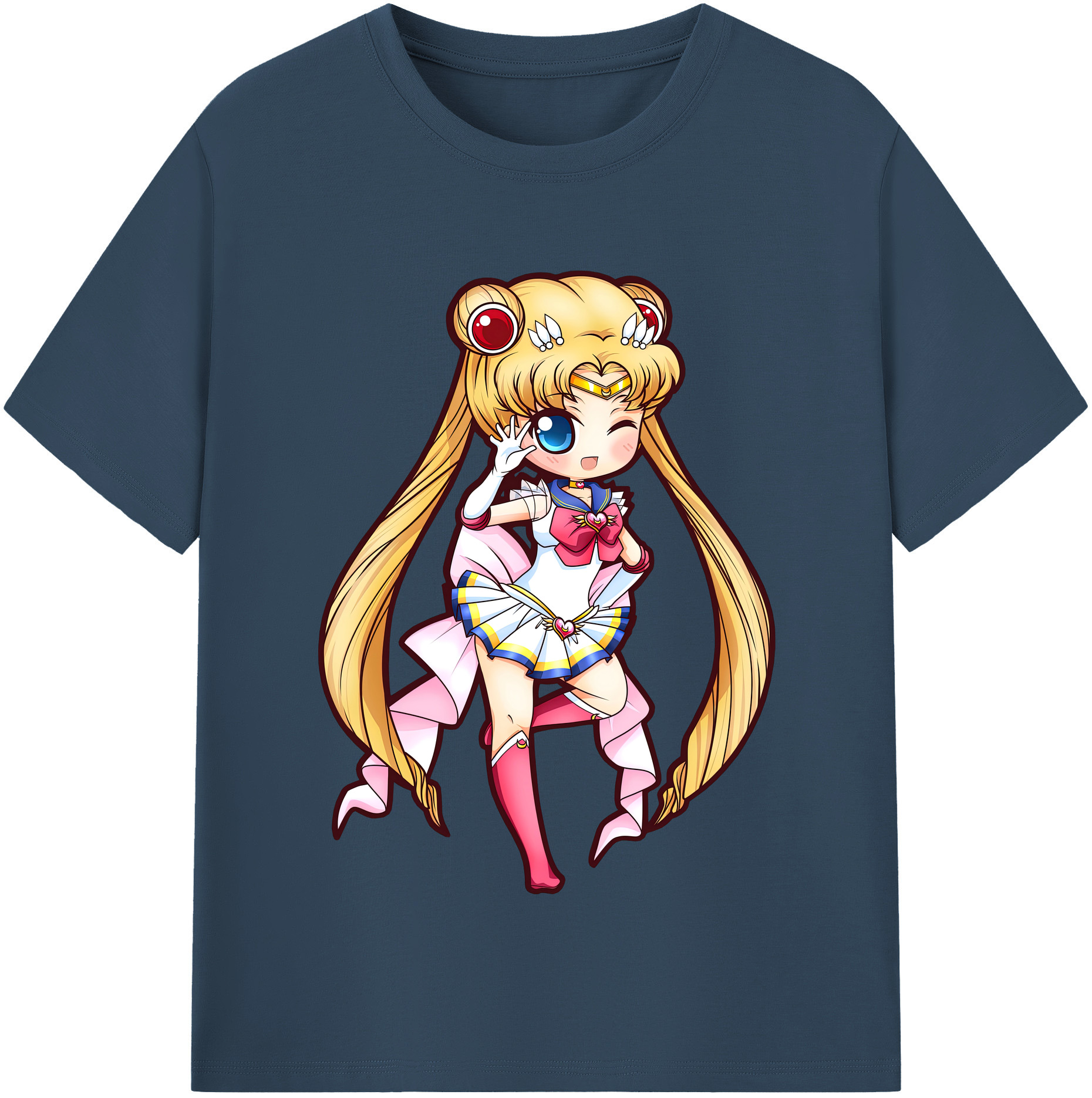 （画像用） 美少女戦士セーラームーン 月野 うさぎ つきの うさぎ Sailor Moon Tsukino Usagi 綿100％半袖Tシャツ（フロントプリント）