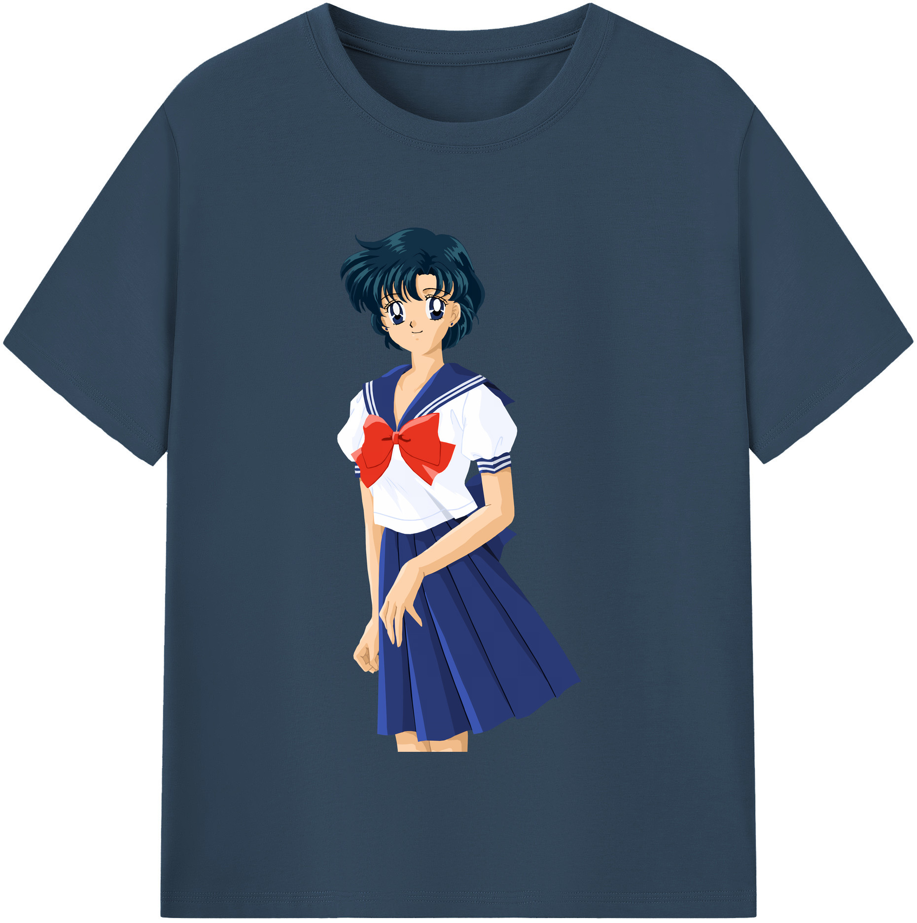 （画像用） 美少女戦士セーラームーン 水野 亜美 みずの あみ Sailor Moon Mizuno Ami 綿100％半袖Tシャツ（フロントプリント）