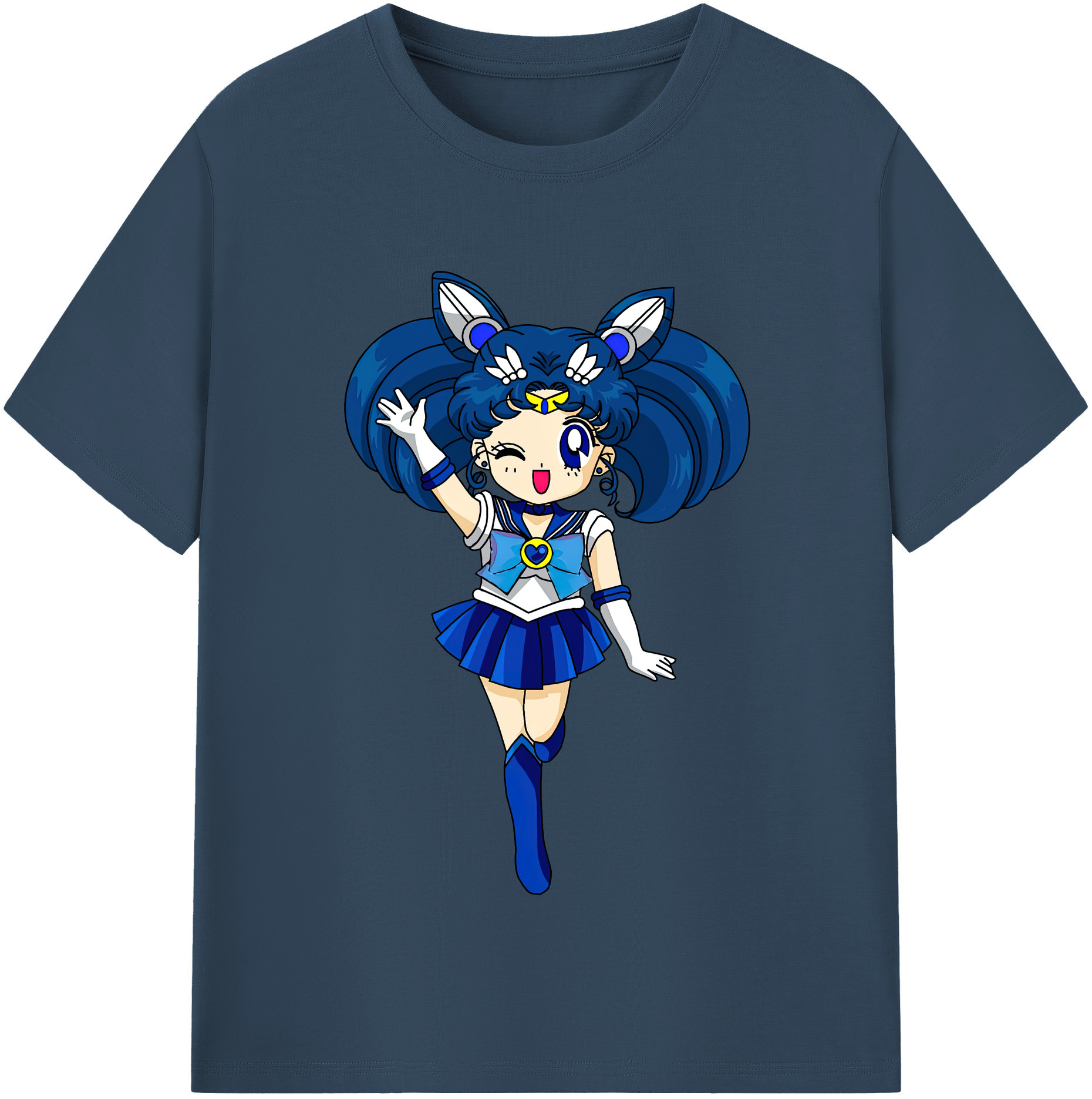 （画像用） 美少女戦士セーラームーン 水野 亜美 みずの あみ Sailor Moon Mizuno Ami 綿100％半袖Tシャツ（フロントプリント）