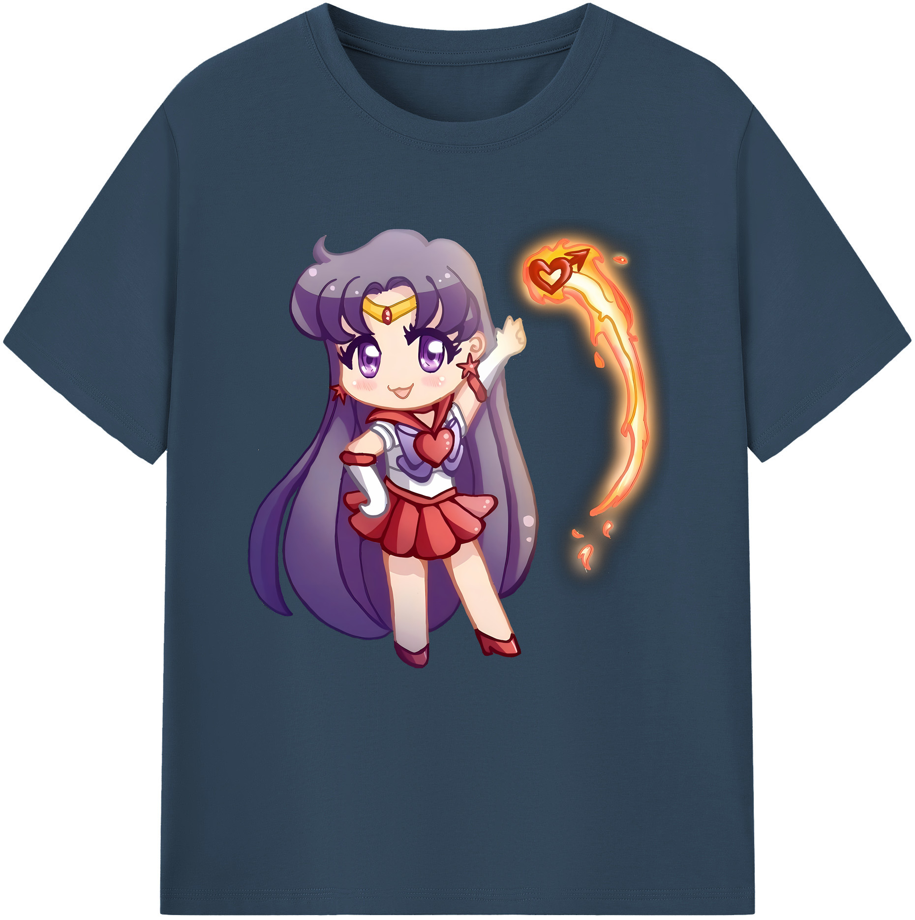 （画像用） 美少女戦士セーラームーン 火野レイ ひの レイ Sailor Moon Hino Rei （セーラーマーズ,Sailor Mars） 綿100％半袖Tシャツ（フロントプリント）