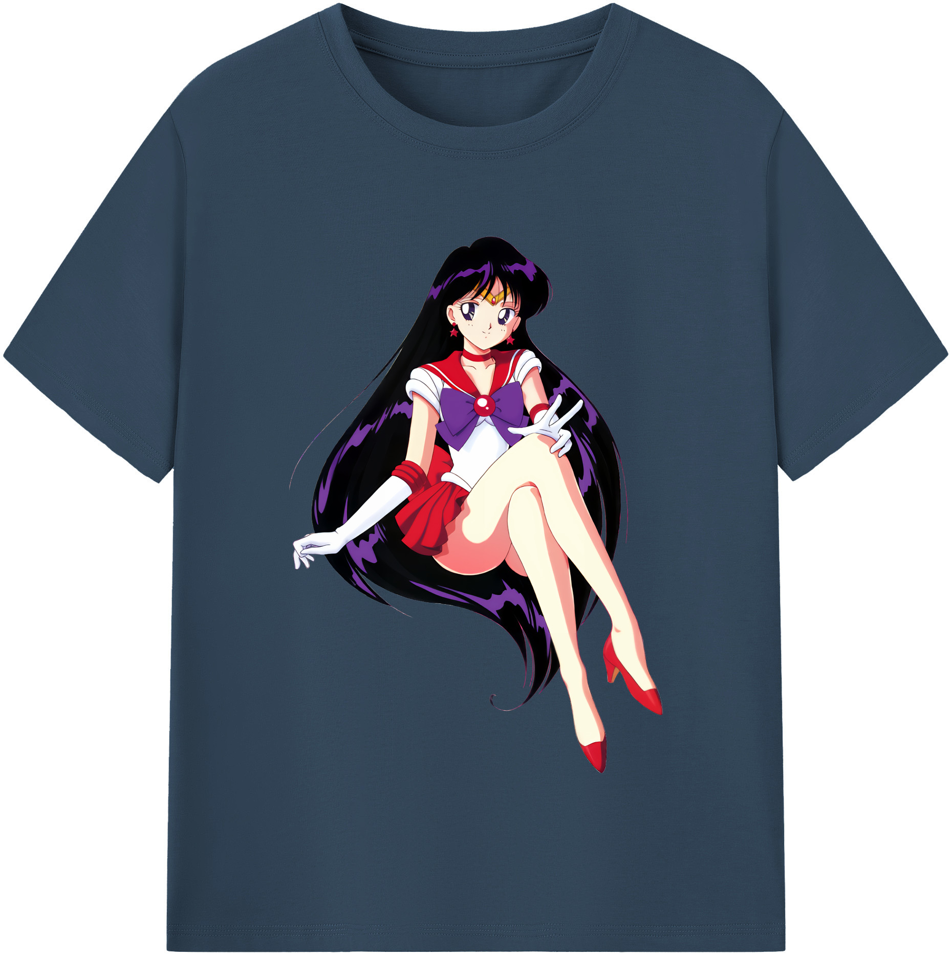 （画像用） 美少女戦士セーラームーン 火野レイ ひの レイ Sailor Moon Hino Rei （セーラーマーズ,Sailor Mars） 綿100％半袖Tシャツ（フロントプリント）