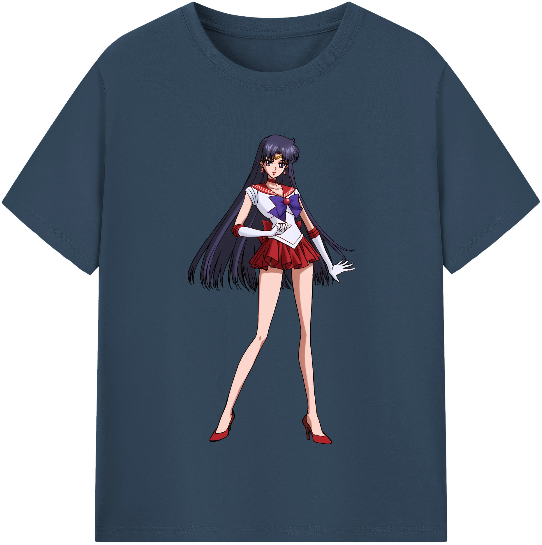 （画像用） 美少女戦士セーラームーン 火野レイ ひの レイ Sailor Moon Hino Rei （セーラーマーズ,Sailor Mars） 綿100％半袖Tシャツ（フロントプリント）